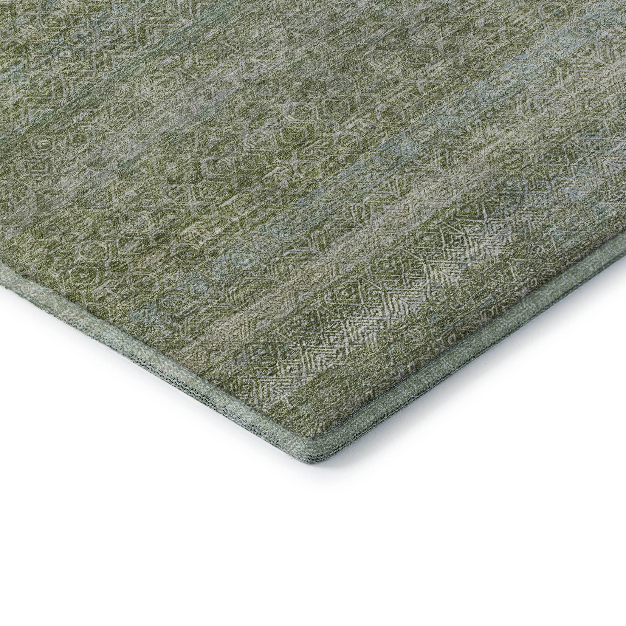 Rome Machine Washable Transitional Sage Green Rug 1'8" x 2'6" #shape_Rectangle