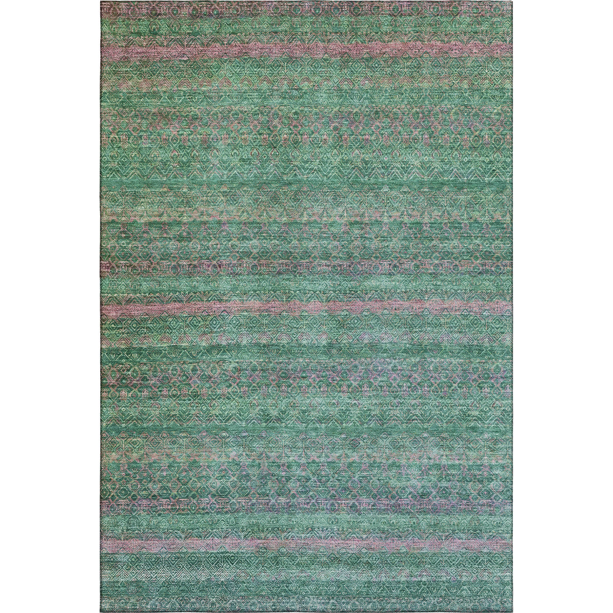 Dubrovnik Machine Washable Transitional Green Rug 2'6" x 3'10" #shape_Rectangle