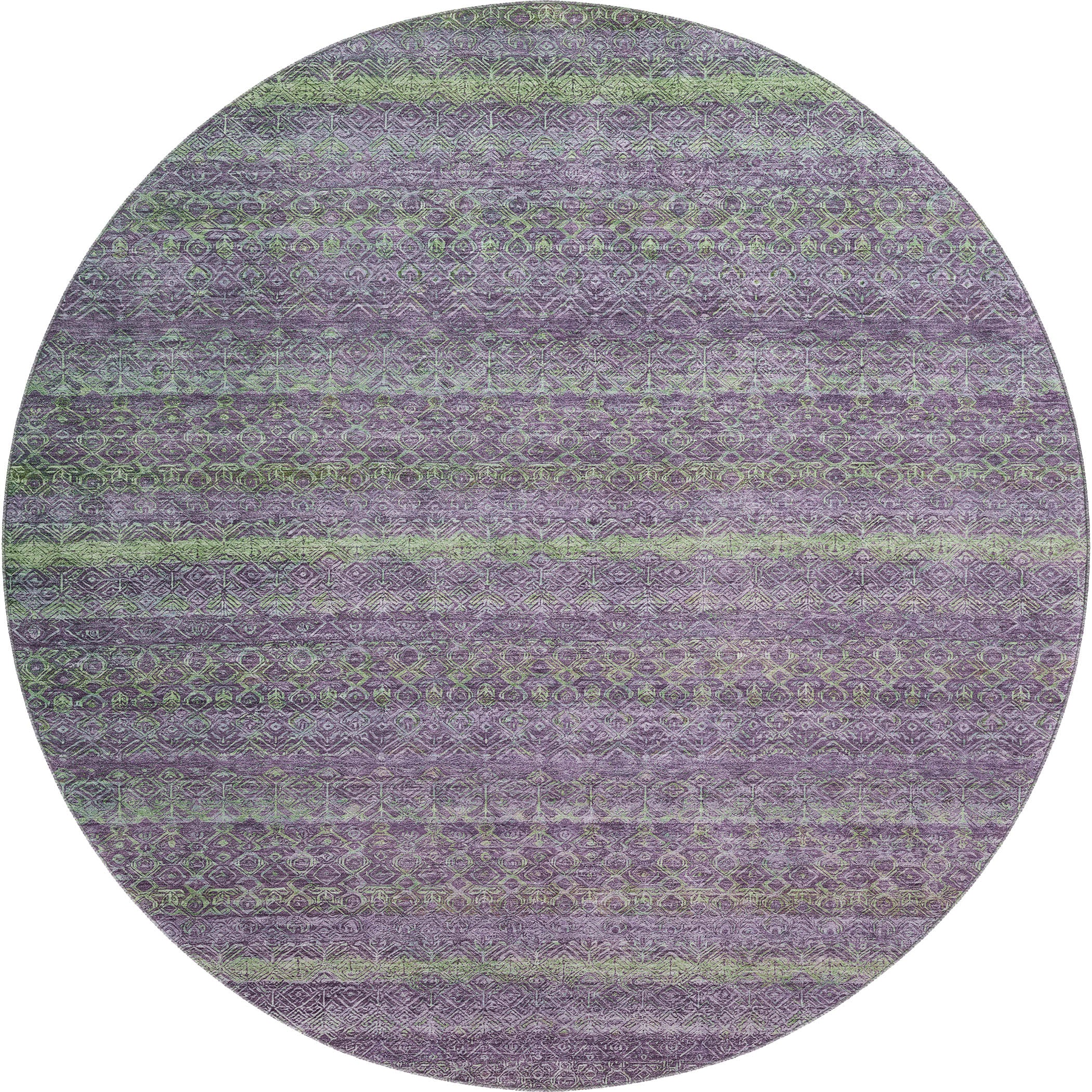 Dubrovnik Machine Washable Transitional Purple Rug 8' x 8' #shape_Round