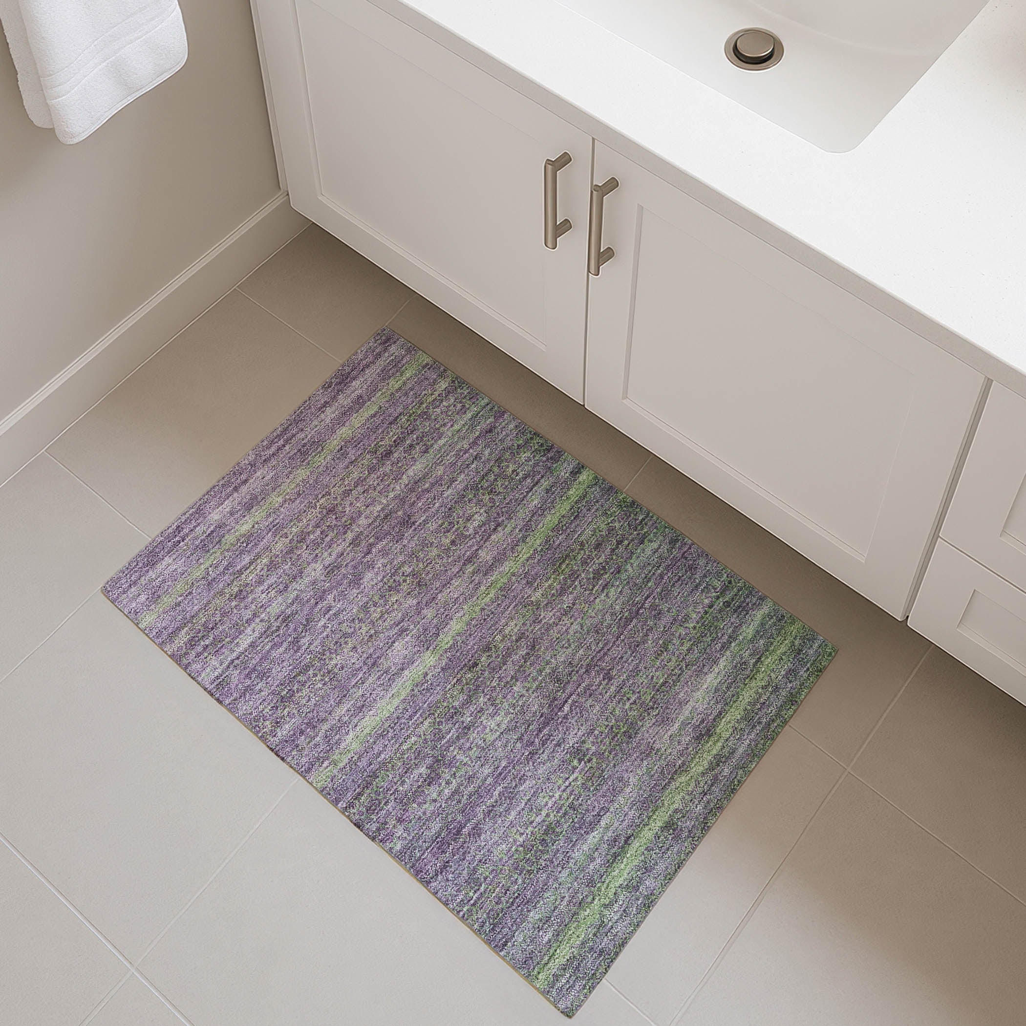 Dubrovnik Machine Washable Transitional Purple Rug 1'8" x 2'6" #shape_Rectangle
