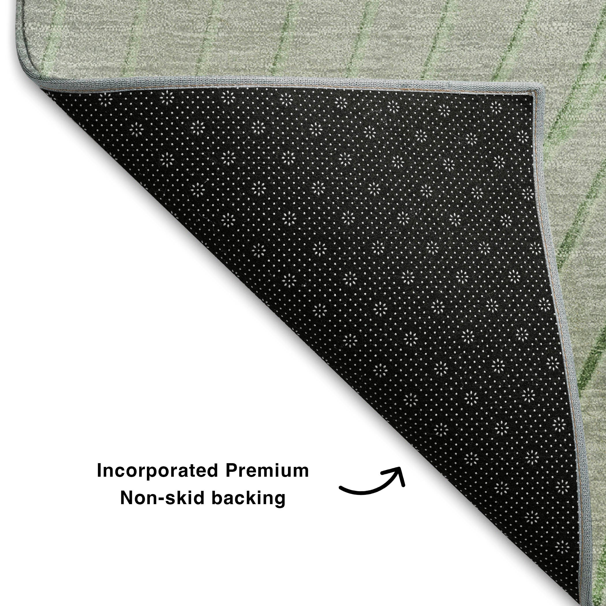 Bergen Machine Washable Transitional Aloe Green Rug 1'8" x 2'6" #shape_Rectangle