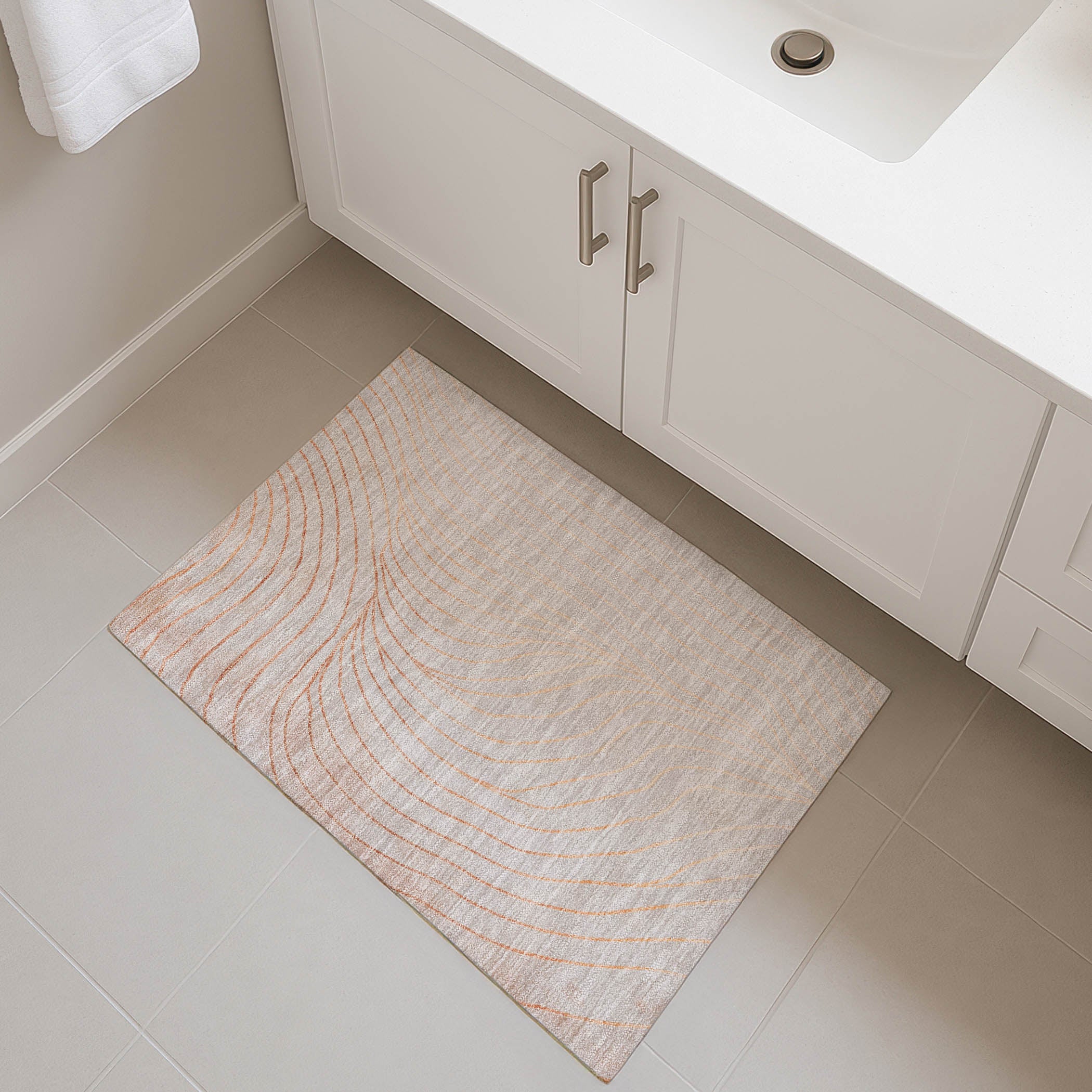 Bergen Machine Washable Transitional Copper Orange Rug 1'8" x 2'6" #shape_Rectangle