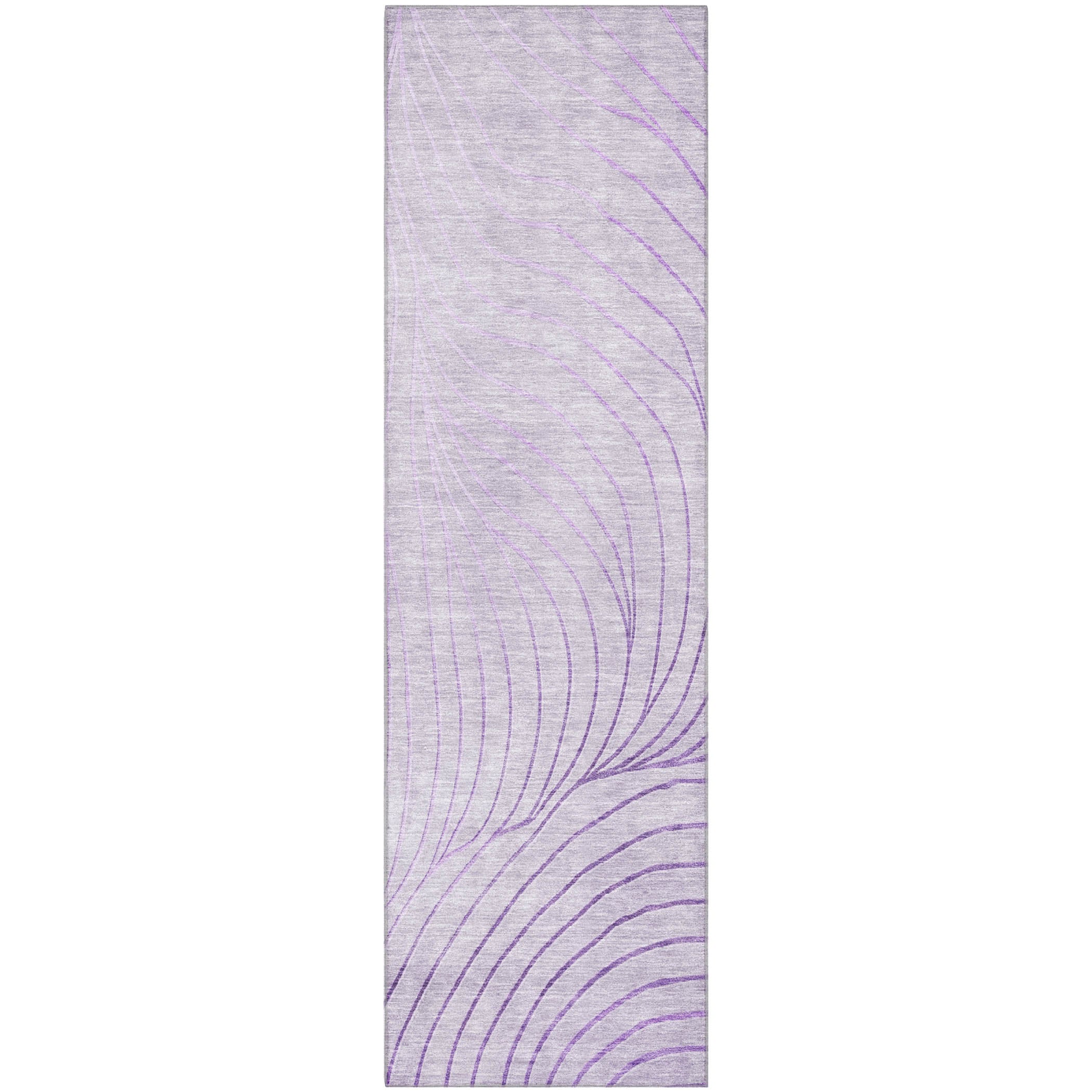 Bergen Machine Washable Transitional Lavender Purple Rug 2'3" x 7'6" #shape_Runner