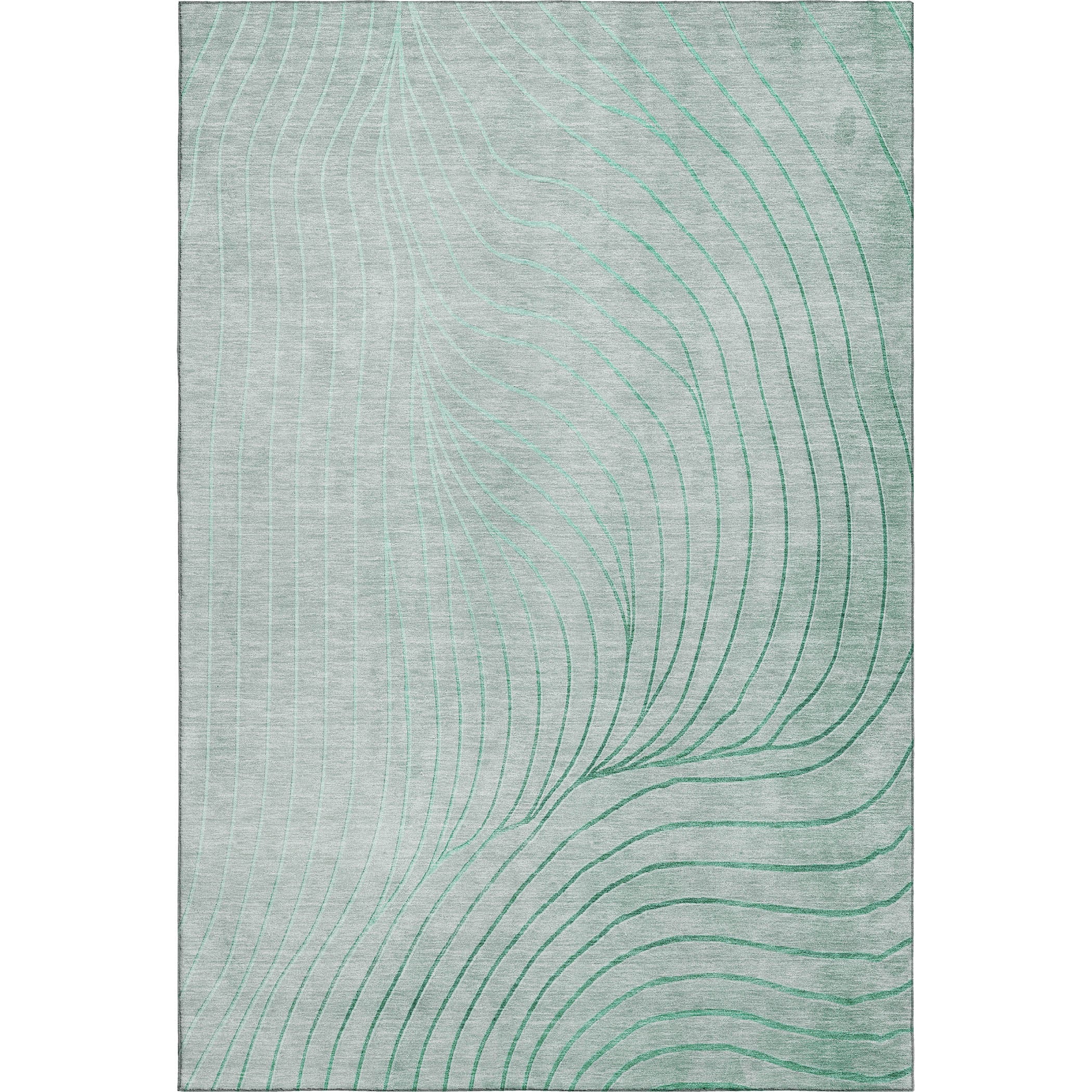 Bergen Machine Washable Transitional Mint Green Rug 2'6" x 3'10" #shape_Rectangle