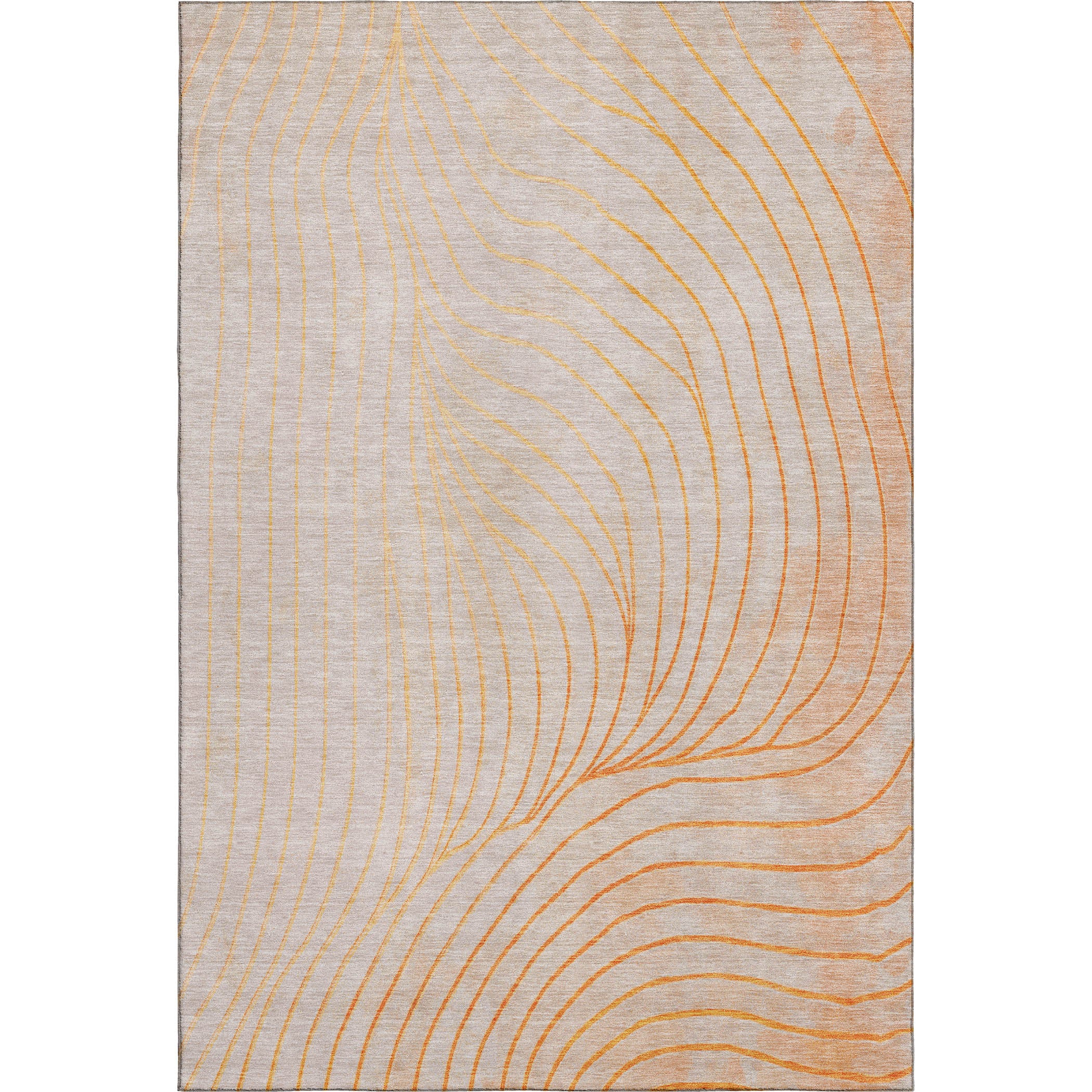 Bergen Machine Washable Transitional Orange Rug 2'6" x 3'10" #shape_Rectangle