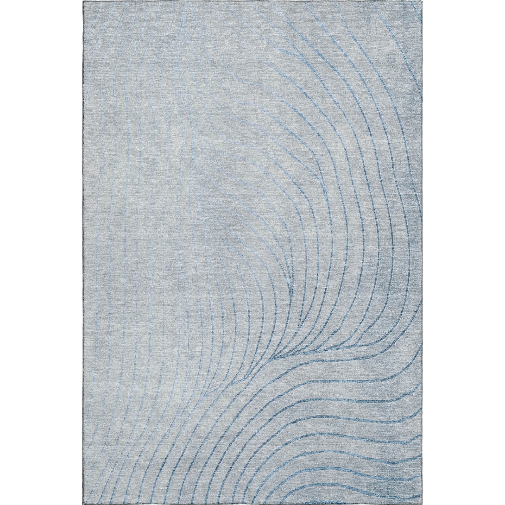 Bergen Machine Washable Transitional Sky Blue Rug 2'6" x 3'10" #shape_Rectangle