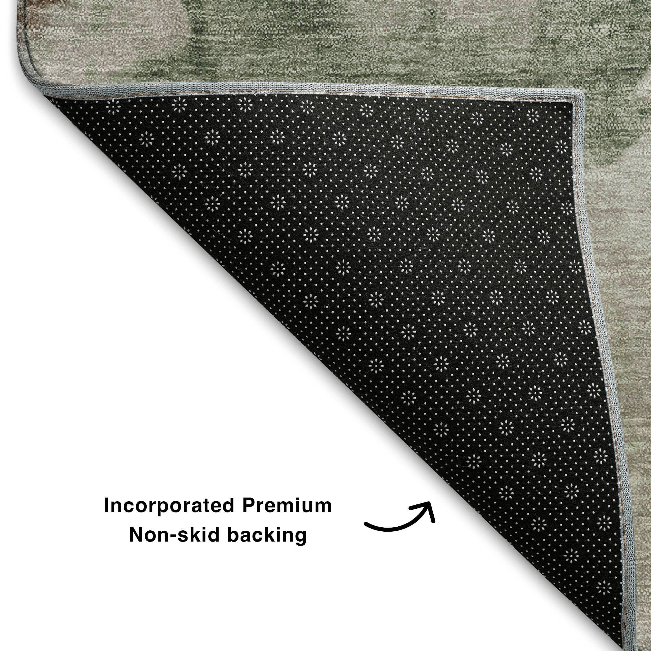 Cairo Machine Washable Transitional Aloe Green Rug 1'8" x 2'6" #shape_Rectangle