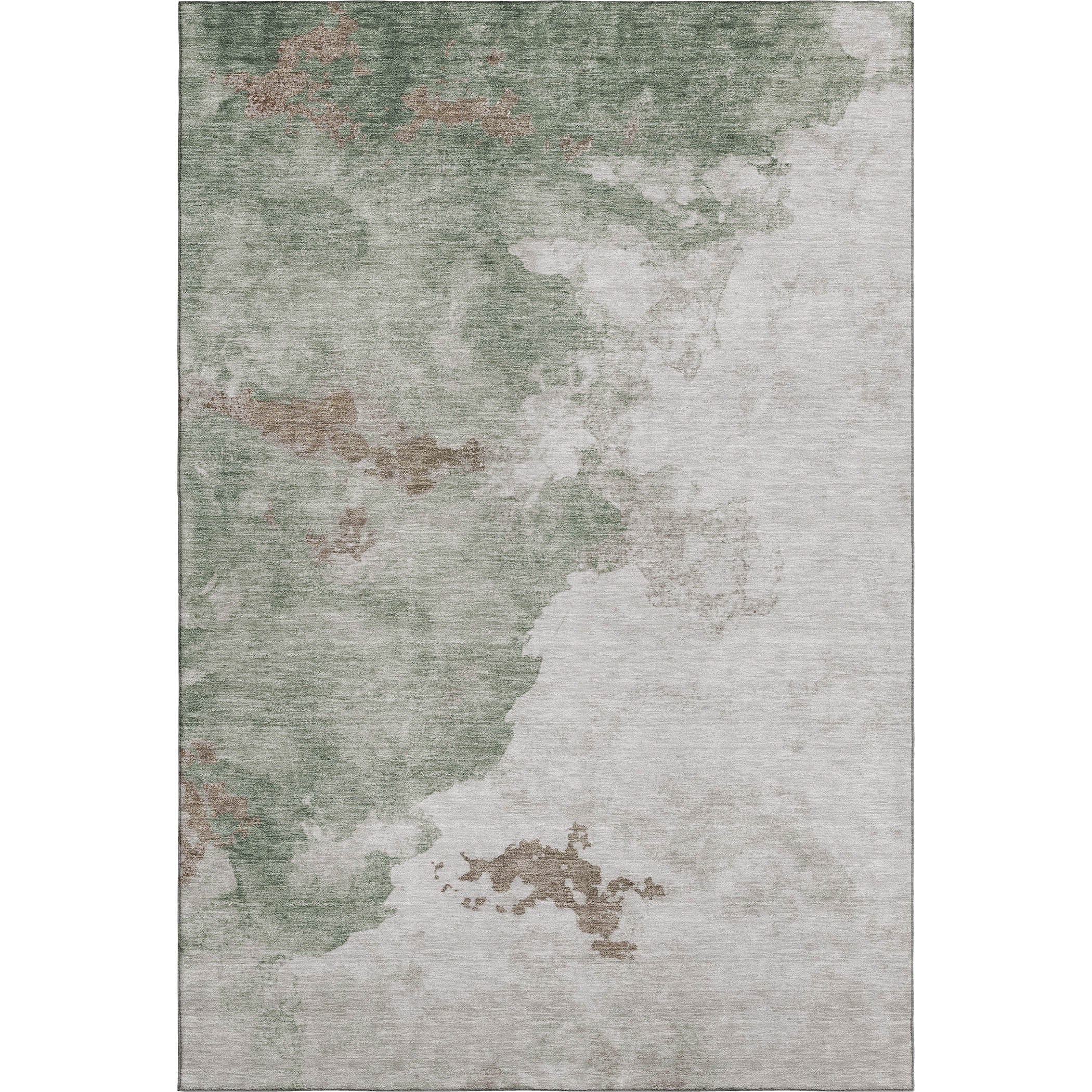 Cairo Machine Washable Transitional Aloe Green Rug 2'6" x 3'10" #shape_Rectangle