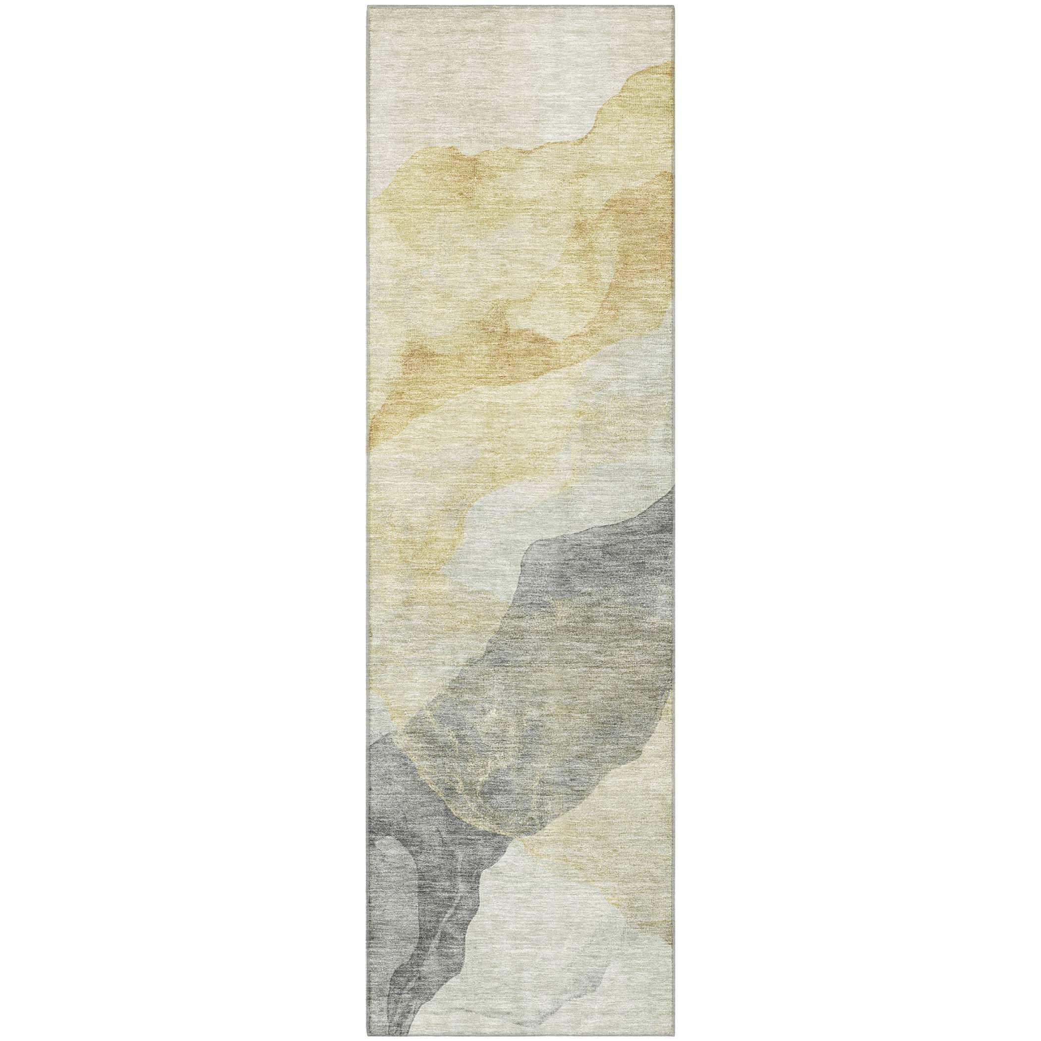 Rome Machine Washable Transitional Beige Brown Rug 2'3" x 7'6" #shape_Runner