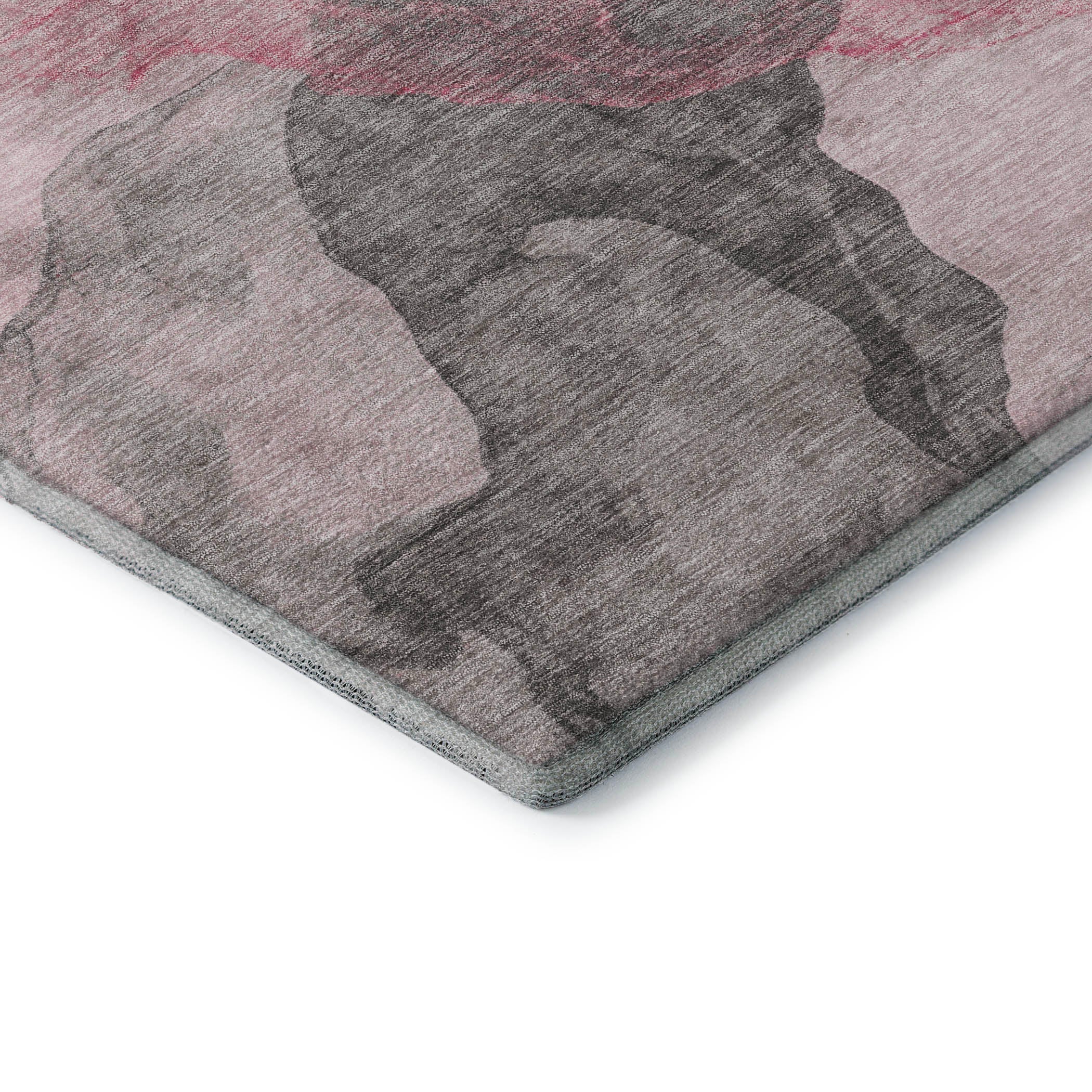 Rome Machine Washable Transitional Blush Pink Rug 1'8" x 2'6" #shape_Rectangle