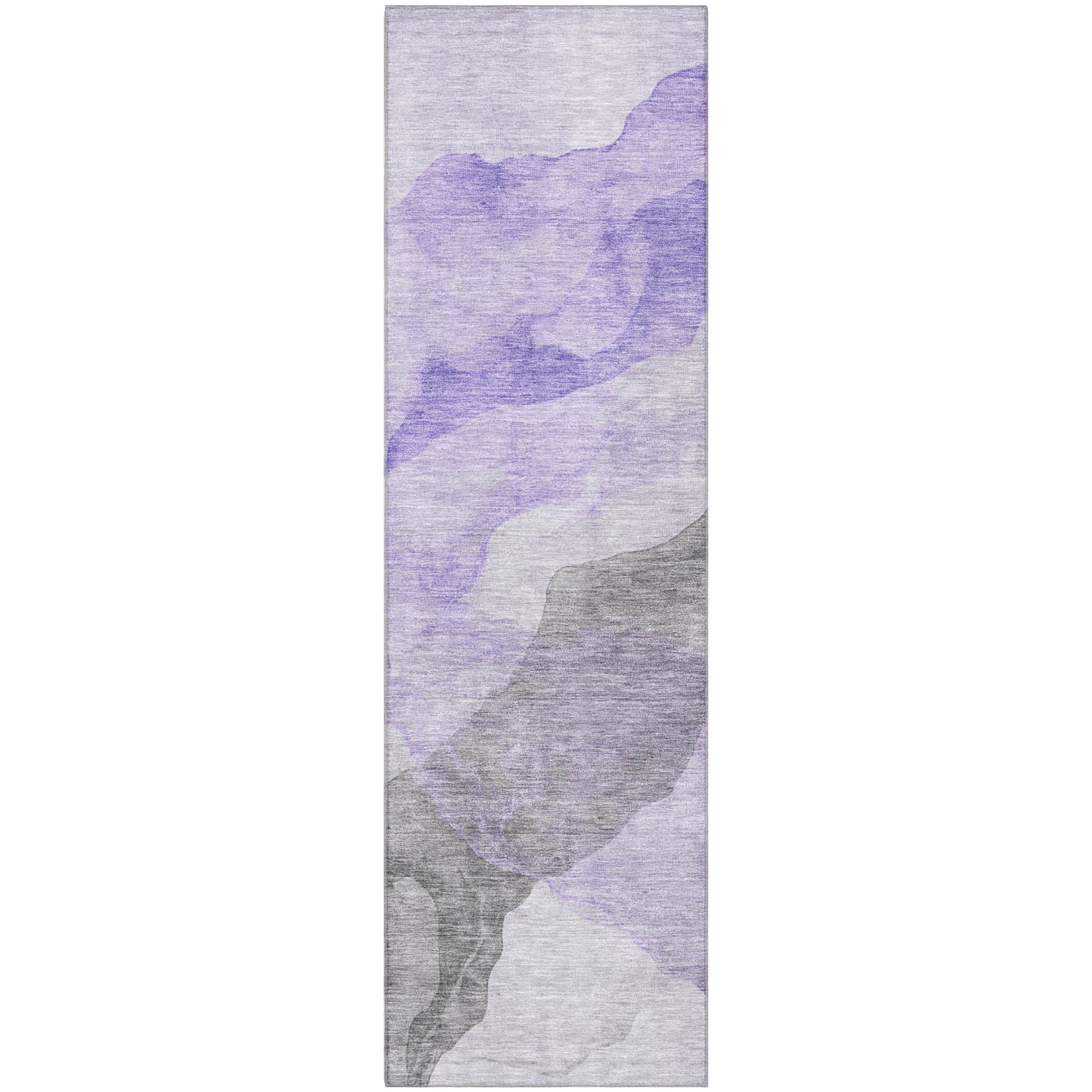 Rome Machine Washable Transitional Lavender Purple Rug 2'3" x 7'6" #shape_Runner