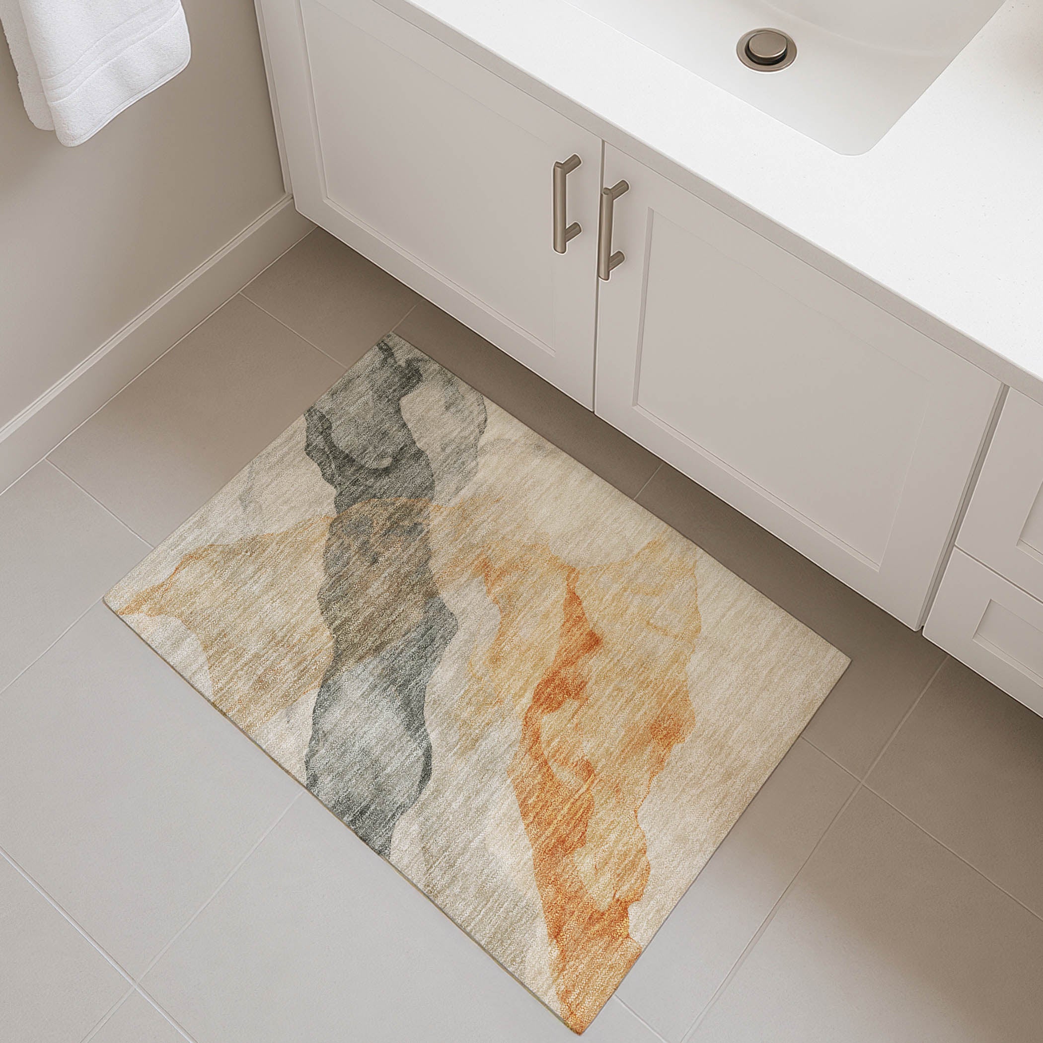 Rome Machine Washable Transitional Orange Rug 1'8" x 2'6" #shape_Rectangle