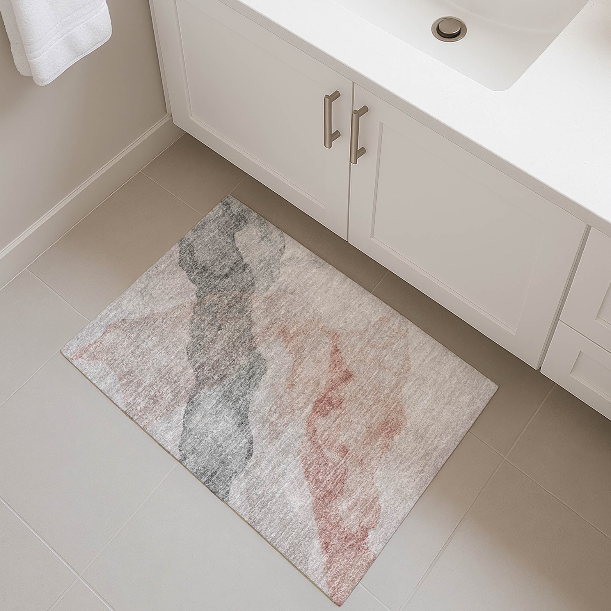 Rome Machine Washable Transitional Salmon Orange Rug 1'8" x 2'6" #shape_Rectangle