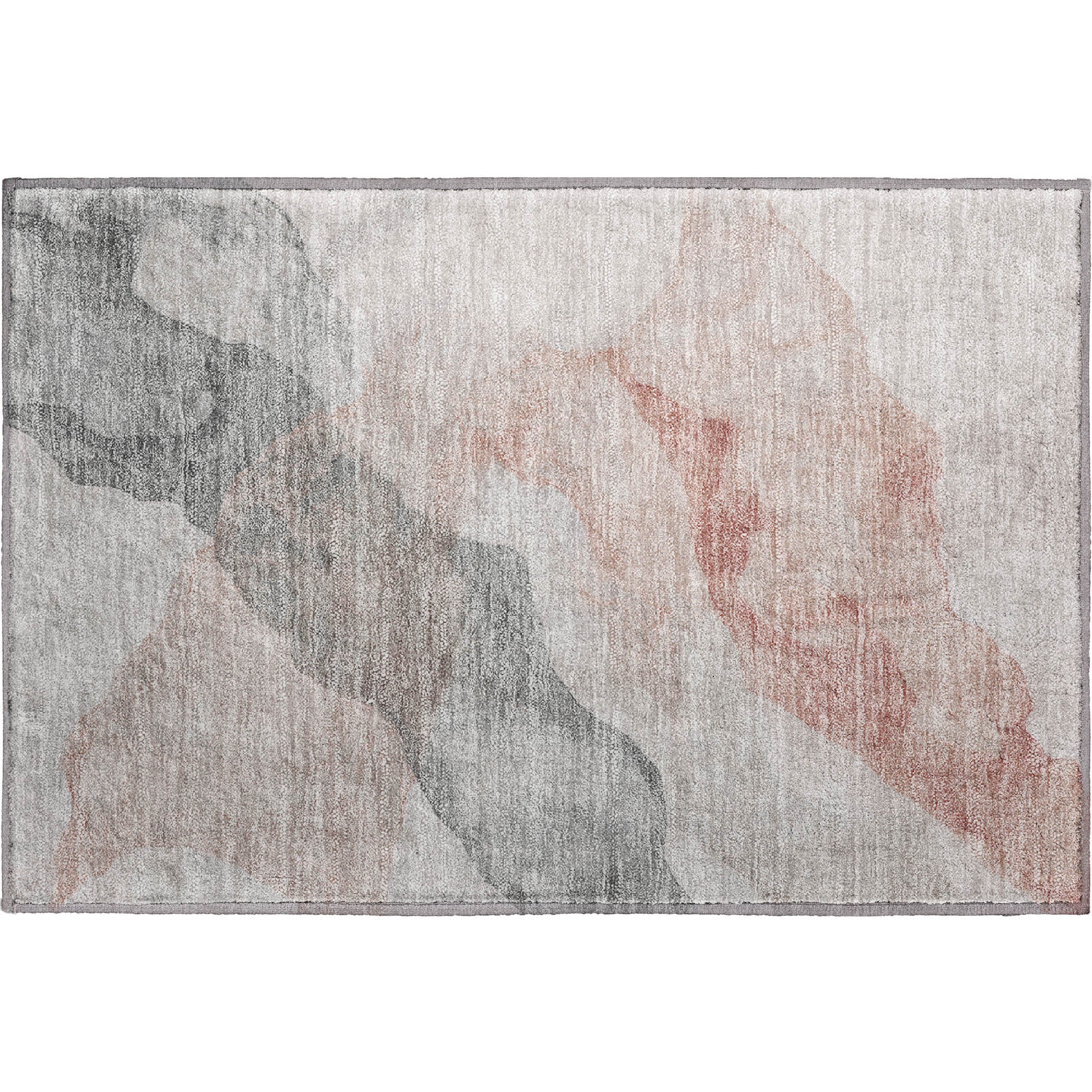 Rome Machine Washable Transitional Salmon Orange Rug 1'8" x 2'6" #shape_Rectangle