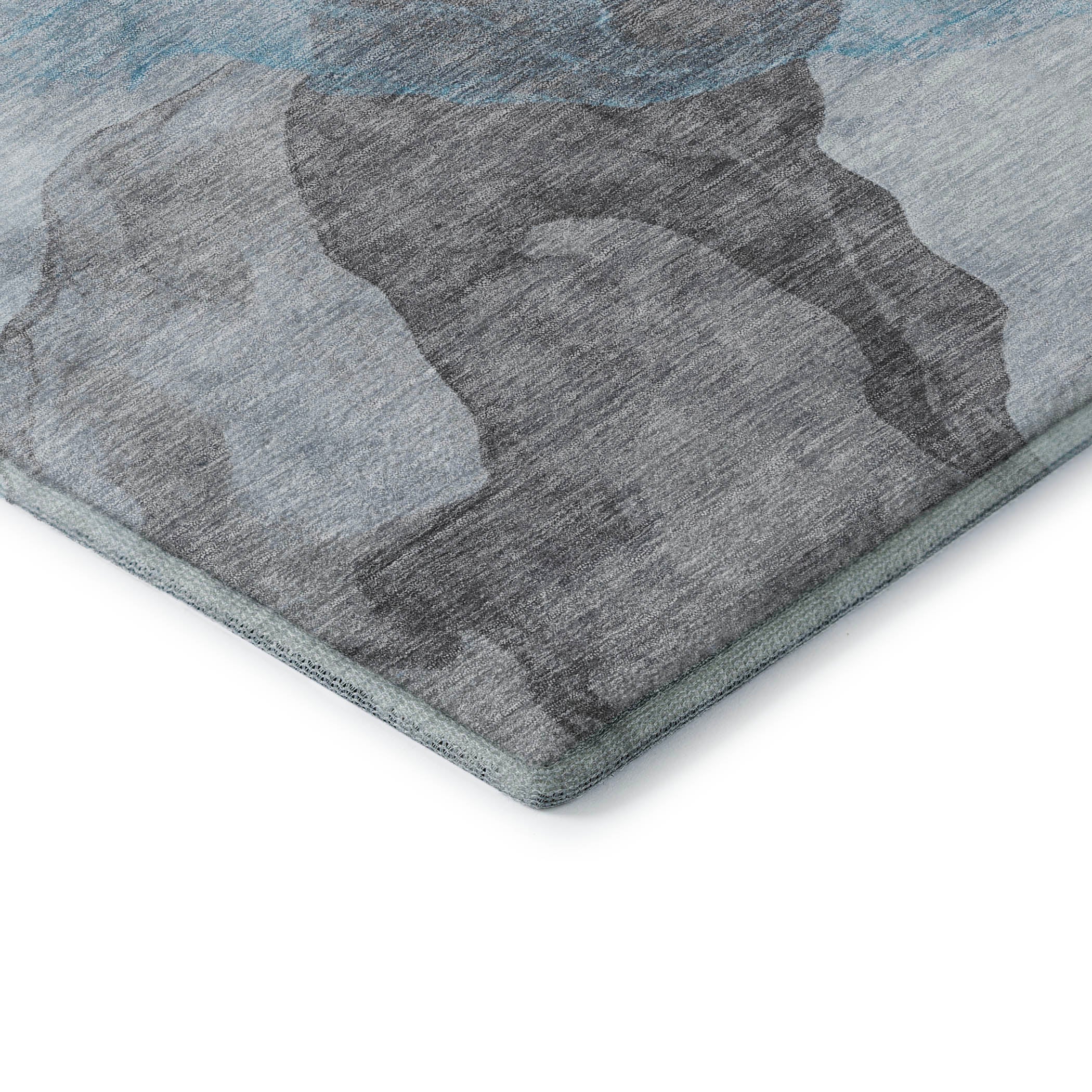 Rome Machine Washable Transitional Teal Rug 1'8" x 2'6" #shape_Rectangle