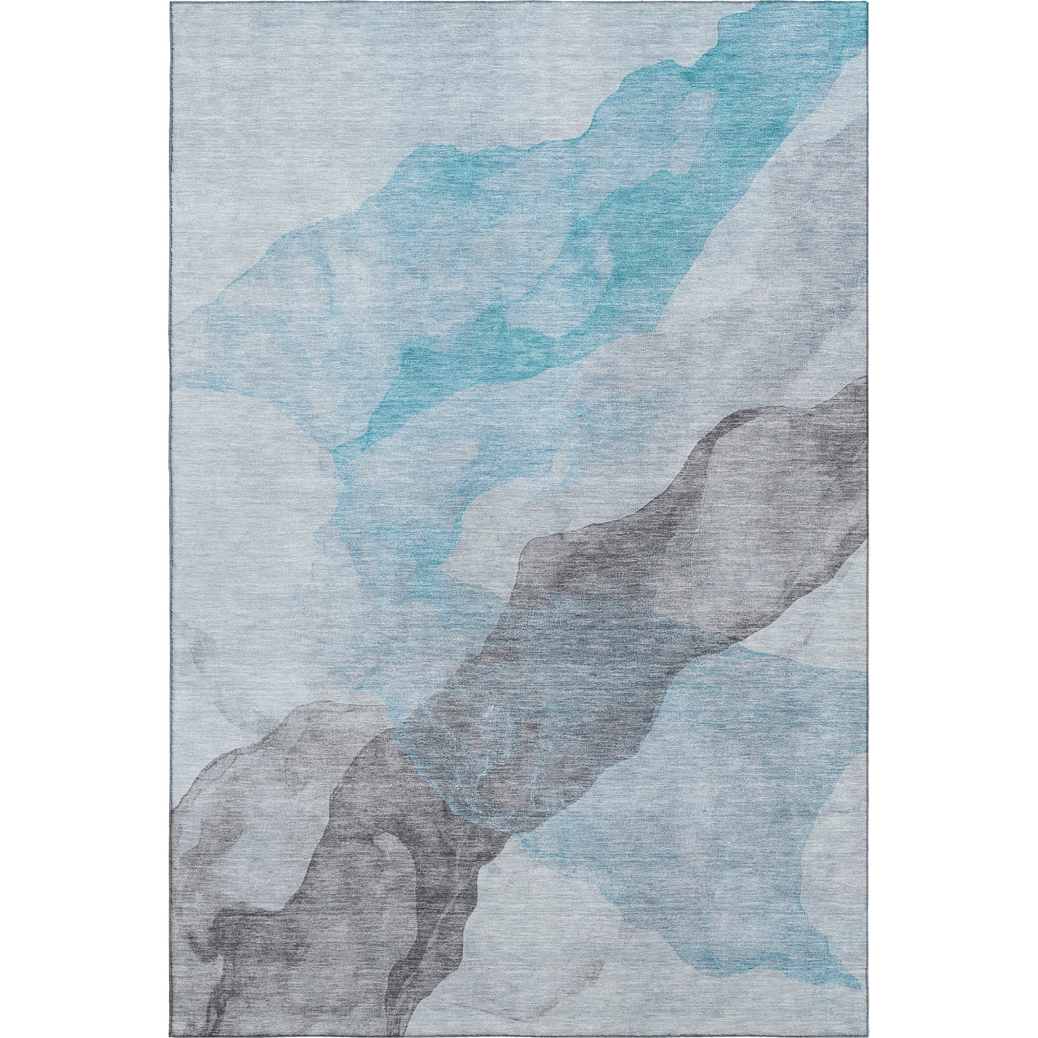 Rome Machine Washable Transitional Teal Rug 2'6" x 3'10" #shape_Rectangle