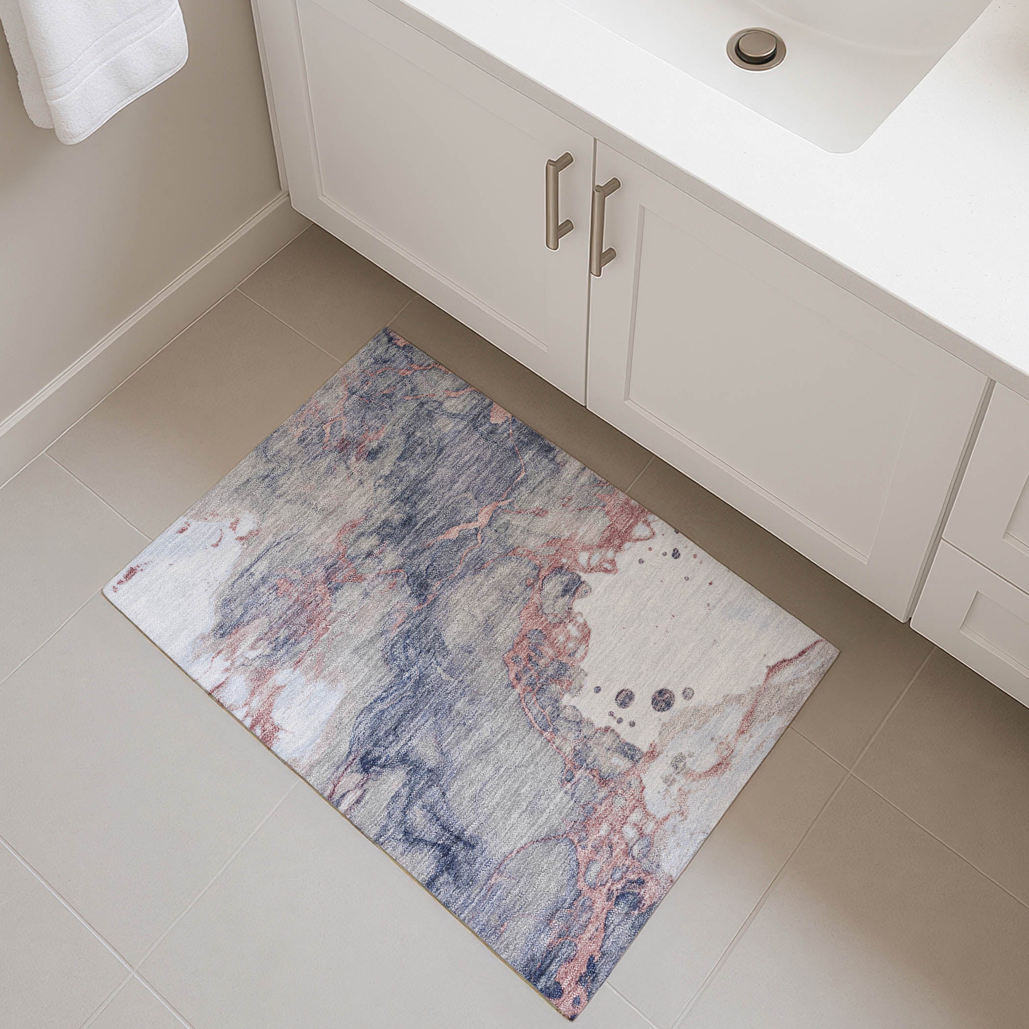 Porto Machine Washable Transitional Blush Pink Rug 1'8" x 2'6" #shape_Rectangle