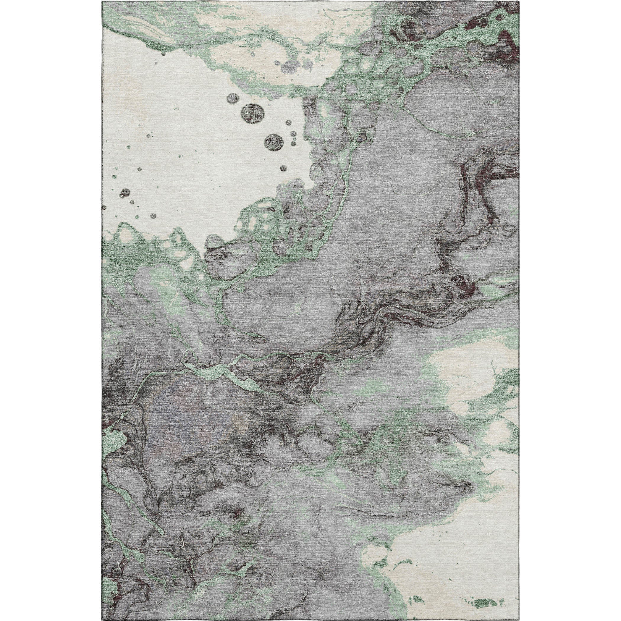Porto Machine Washable Transitional Green Rug 2'6" x 3'10" #shape_Rectangle