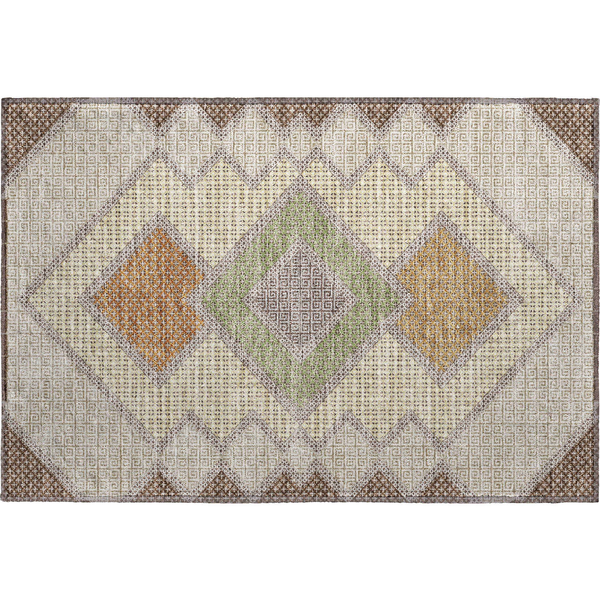Sintra Machine Washable Transitional Brown Rug 1'8" x 2'6" #shape_Rectangle