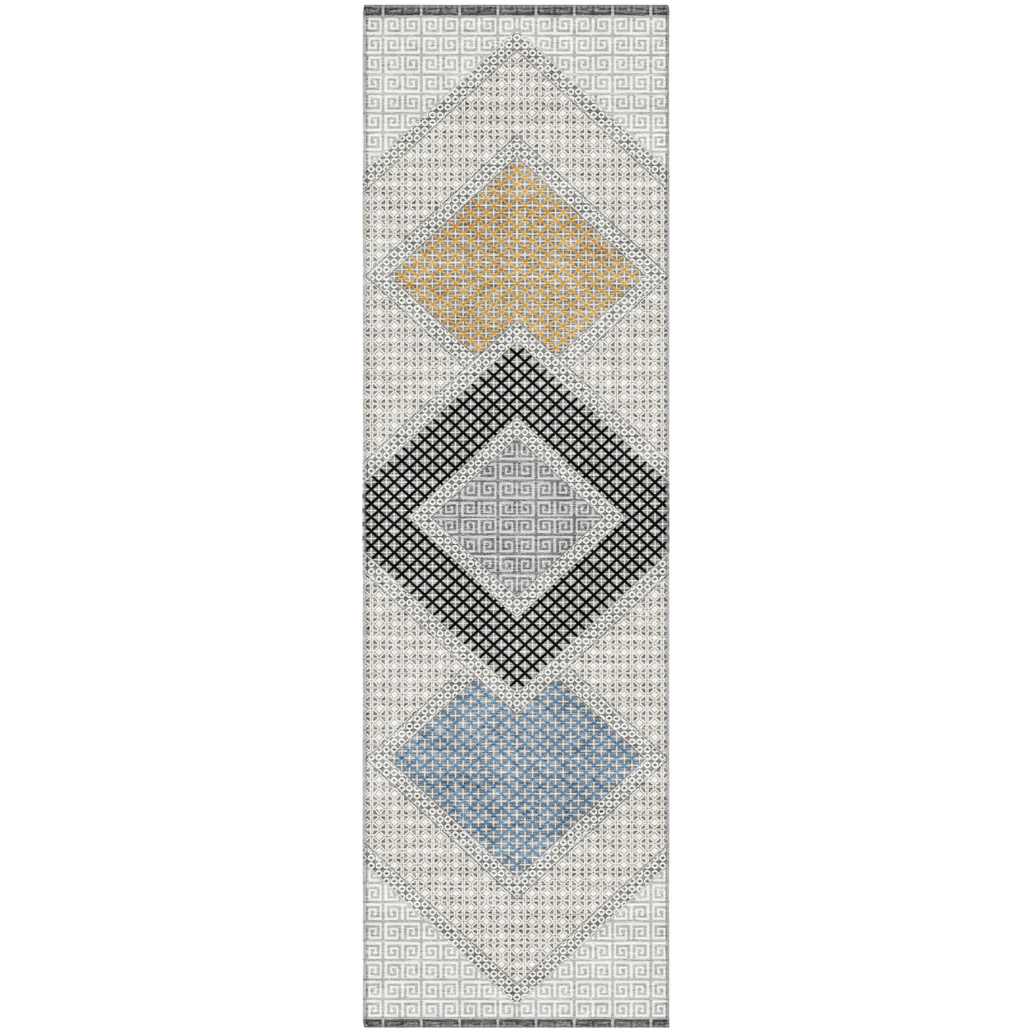 Sintra Machine Washable Transitional Gray Rug 2'3" x 7'6" #shape_Runner