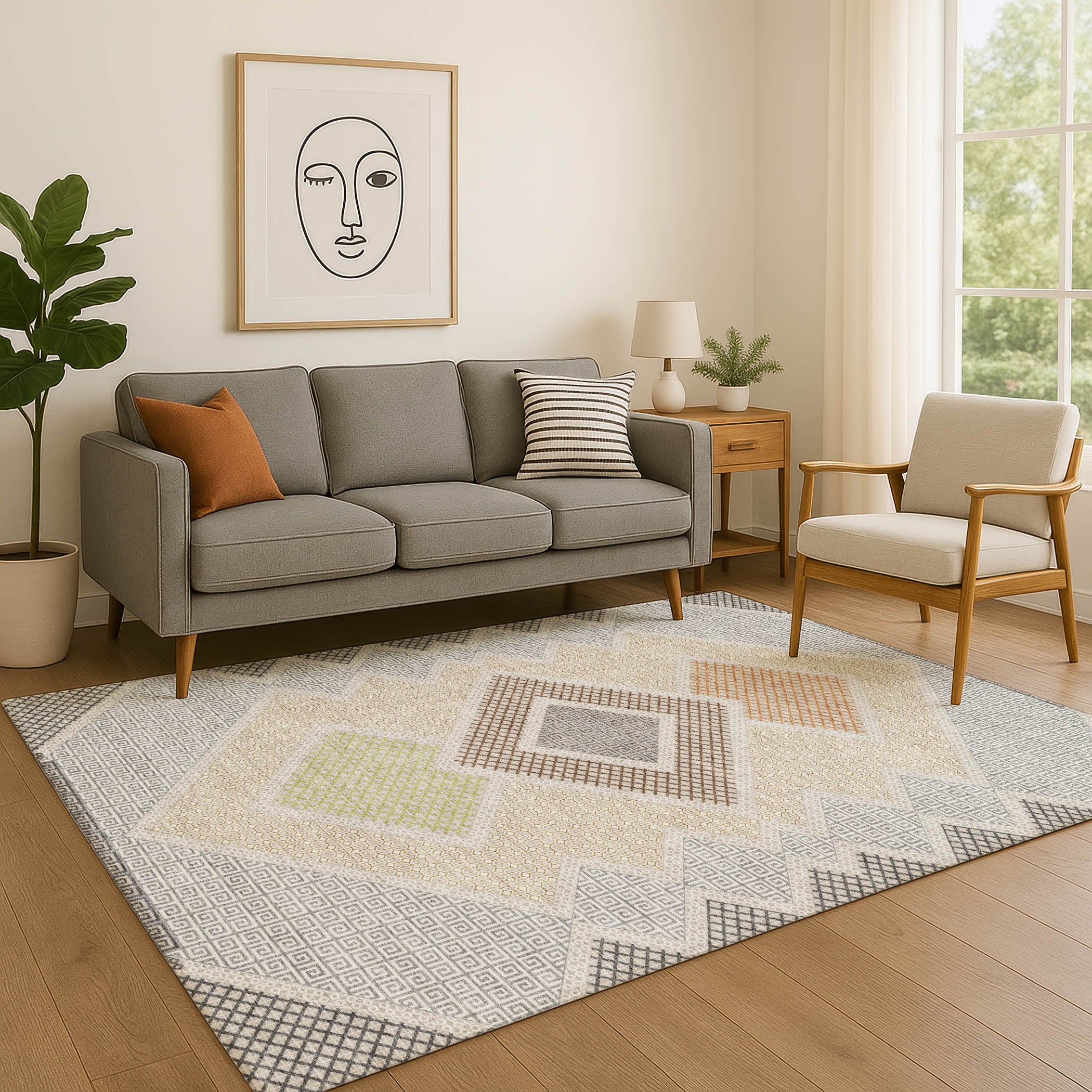 Sintra Machine Washable Transitional Pewter Gray Rug 2'6" x 3'10" #shape_Rectangle