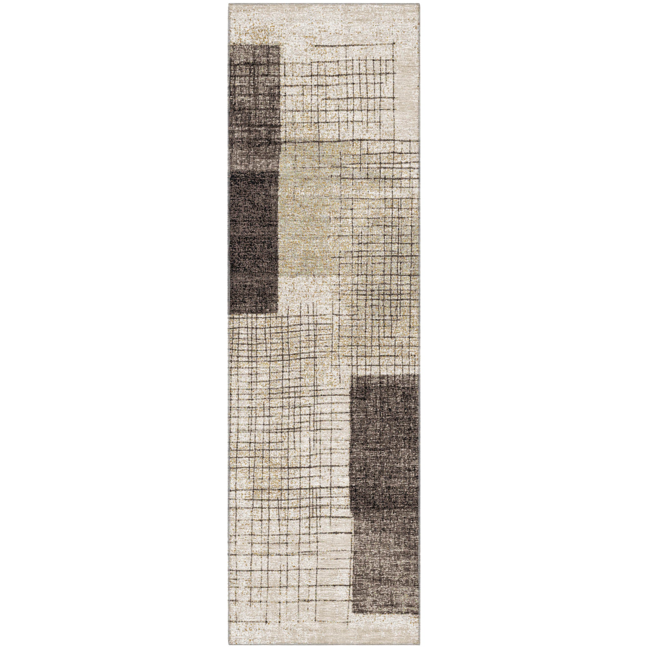 Bern Machine Washable Transitional Brown Rug 2'3" x 7'6" #shape_Runner