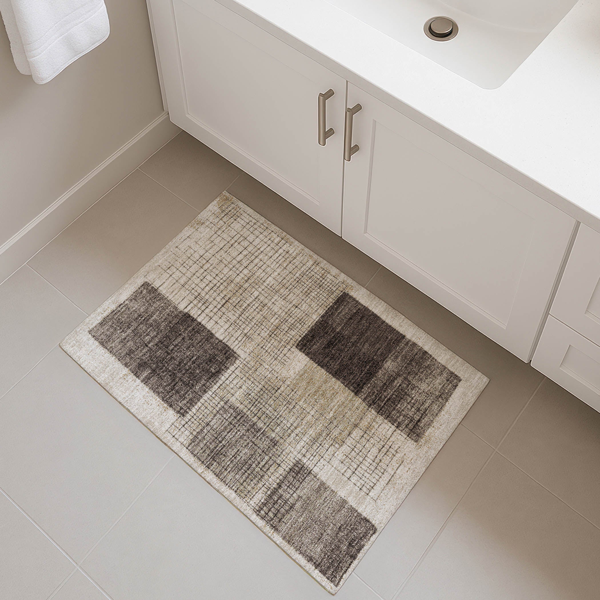 Bern Machine Washable Transitional Brown Rug 1'8" x 2'6" #shape_Rectangle