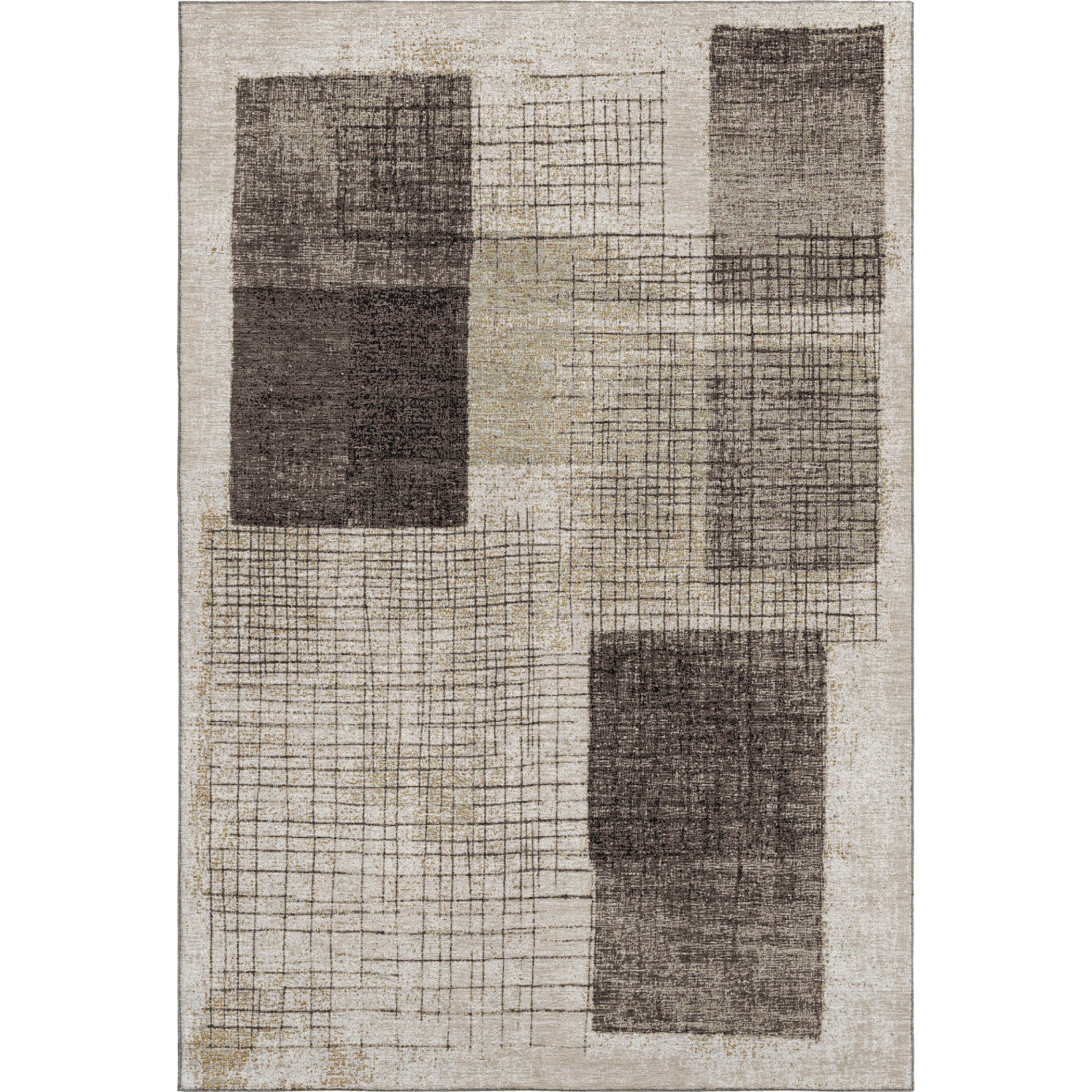 Bern Machine Washable Transitional Brown Rug 2'6" x 3'10" #shape_Rectangle