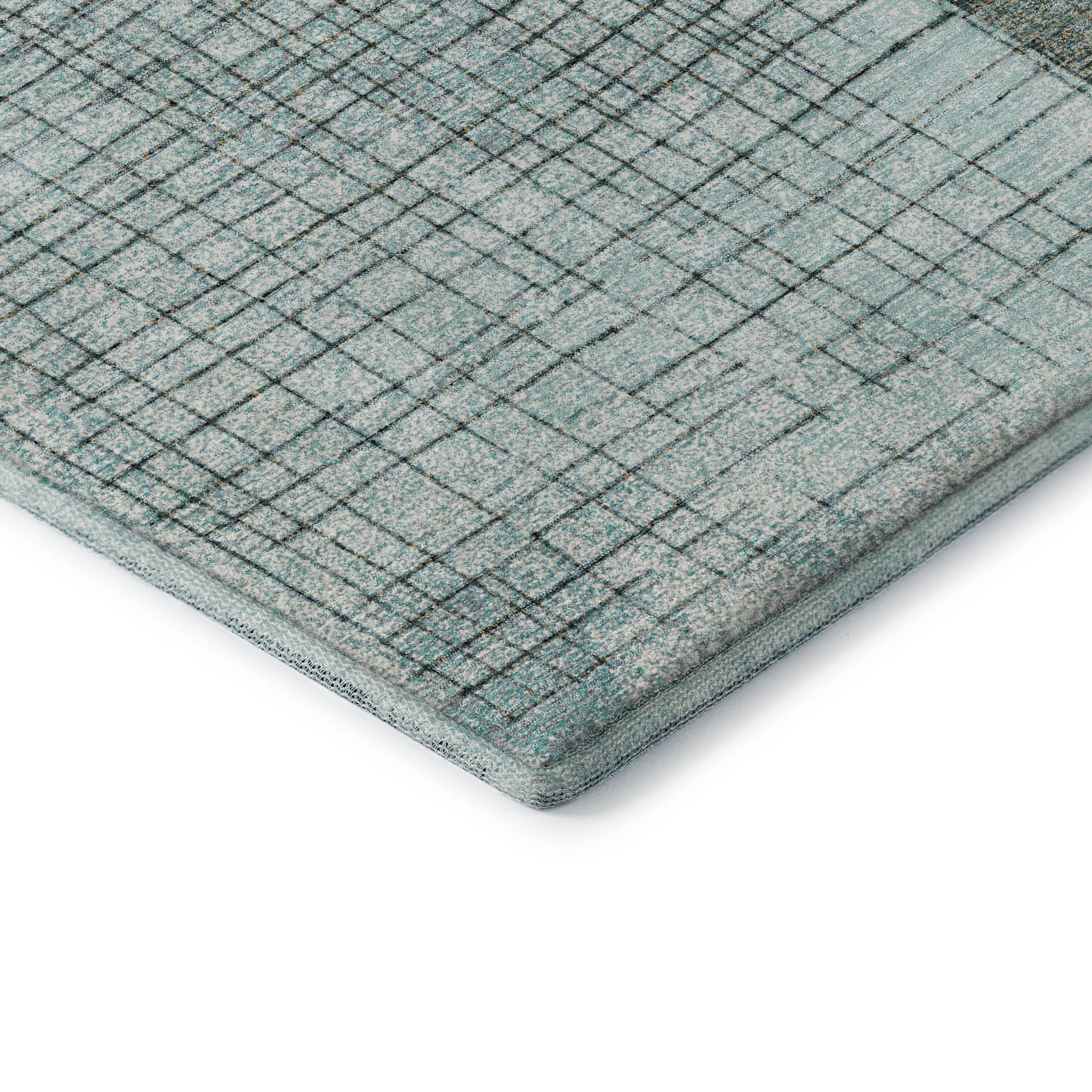 Bern Machine Washable Transitional Teal Rug 1'8" x 2'6" #shape_Rectangle