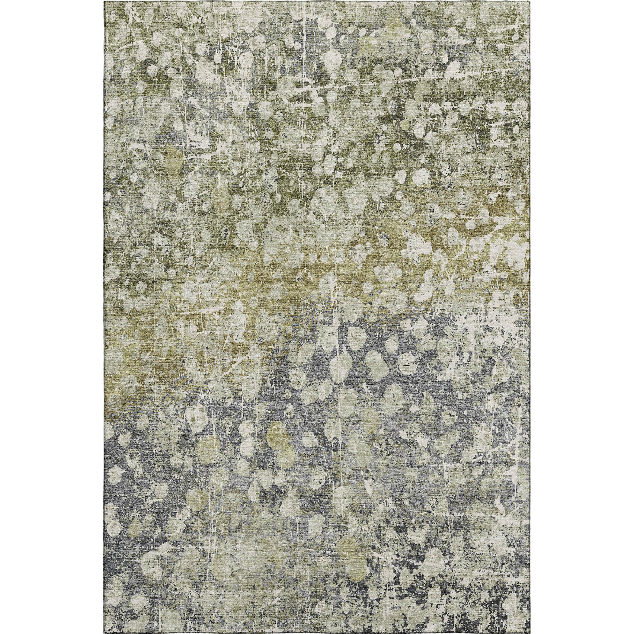 Bangkok Machine Washable Transitional Olive Green Rug 2'6" x 3'10" #shape_Rectangle