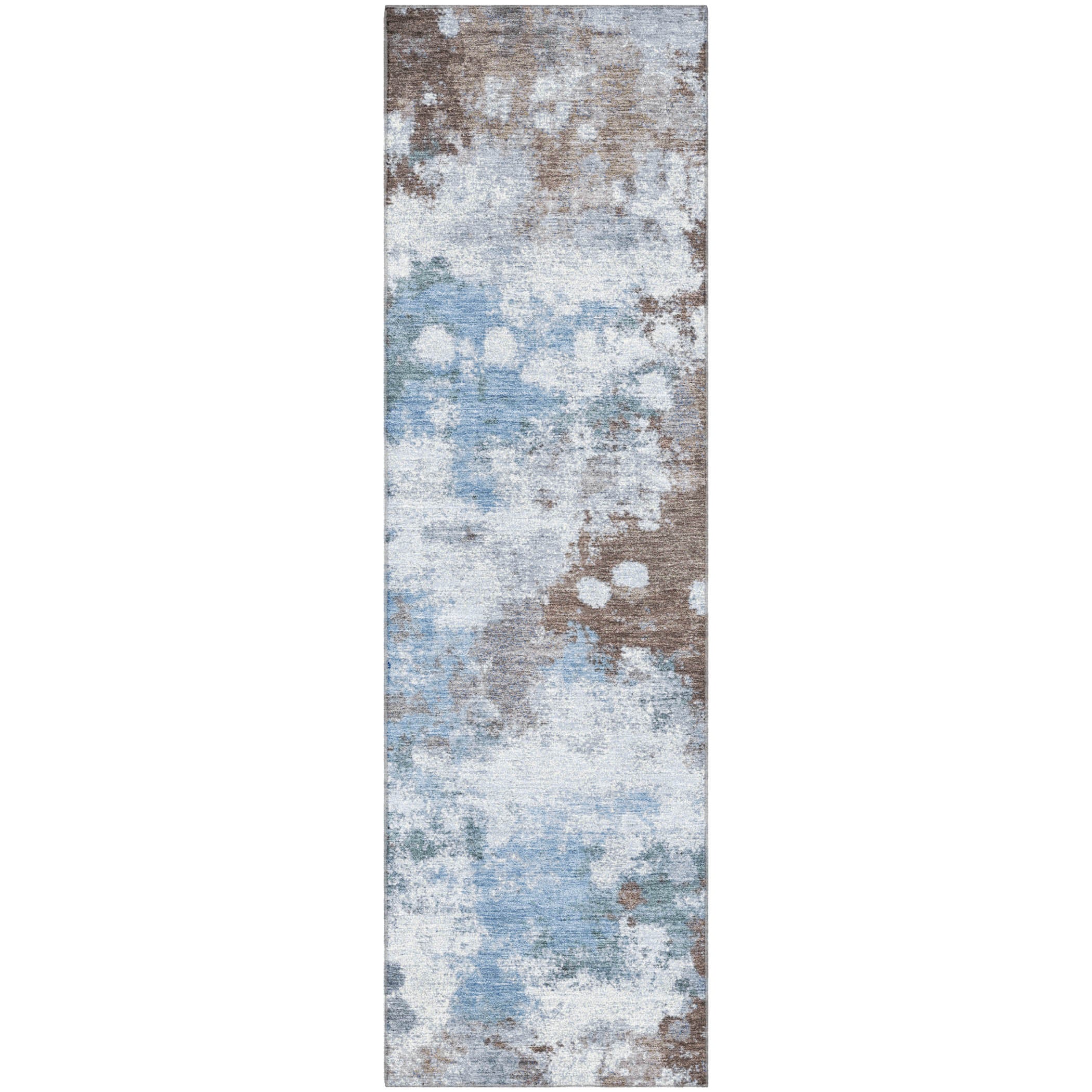 Porto Machine Washable Transitional Brown Rug 2'3" x 7'6" #shape_Runner