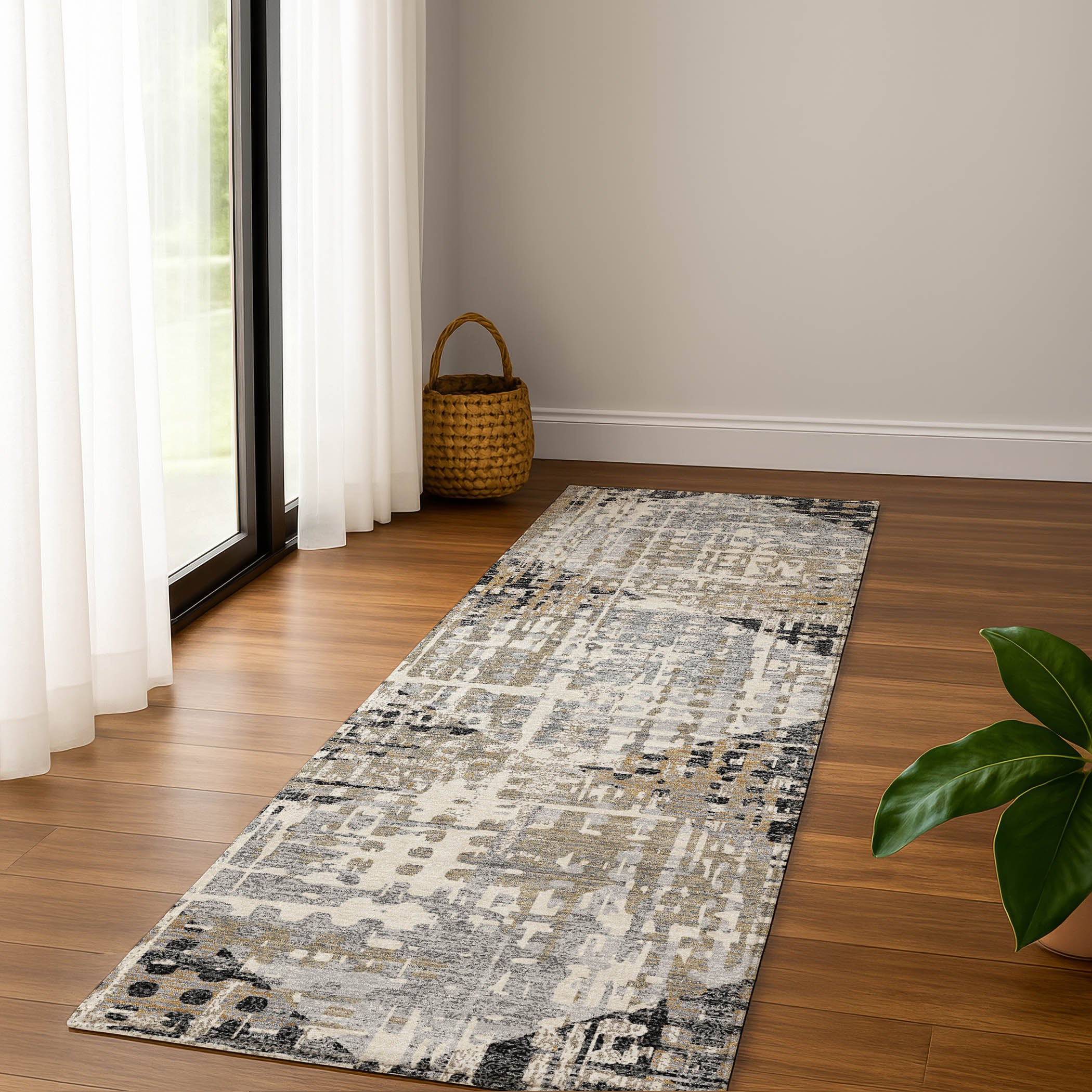 Jaipur Machine Washable Transitional Black Rug 2'3" x 7'6" #shape_Runner
