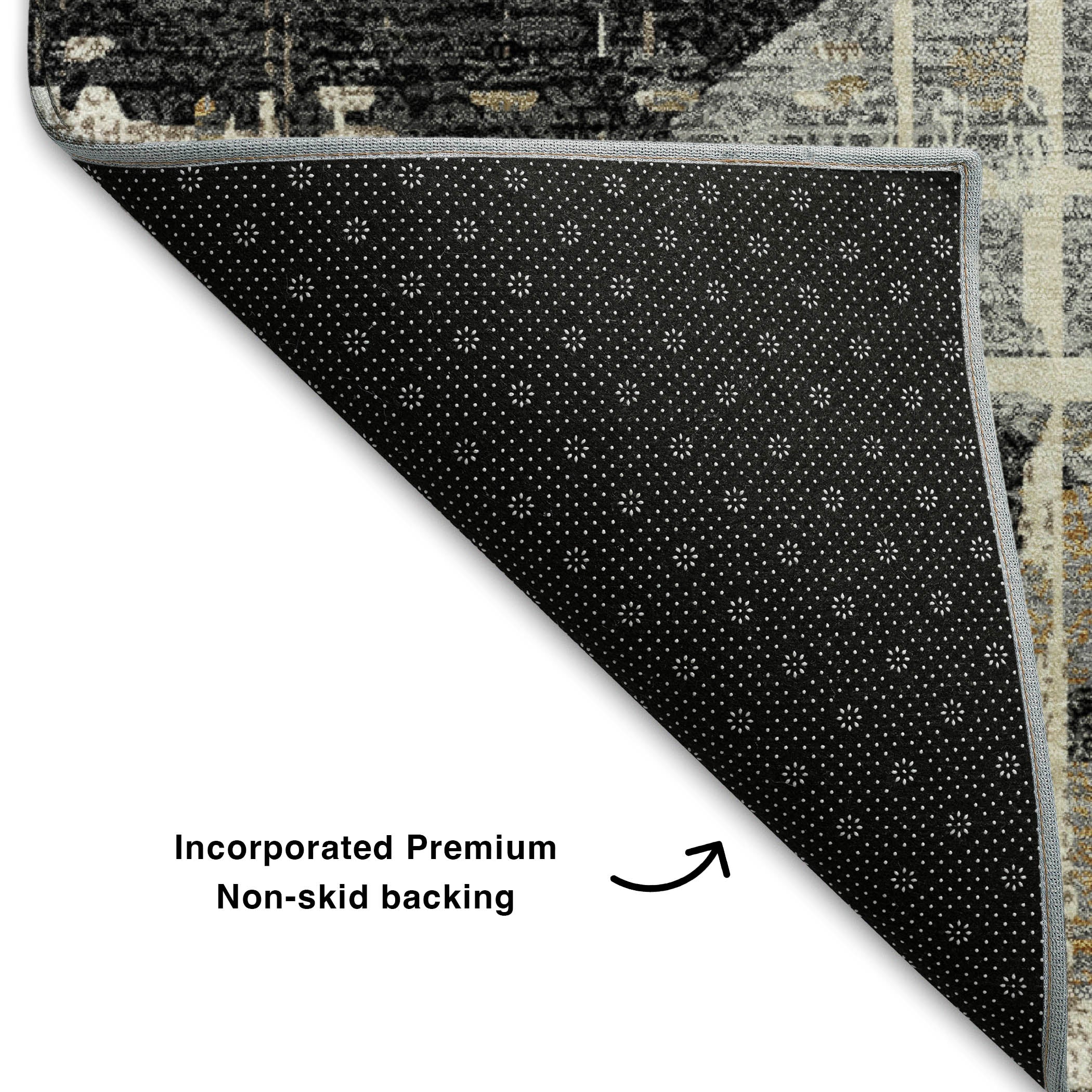 Jaipur Machine Washable Transitional Black Rug 1'8" x 2'6" #shape_Rectangle