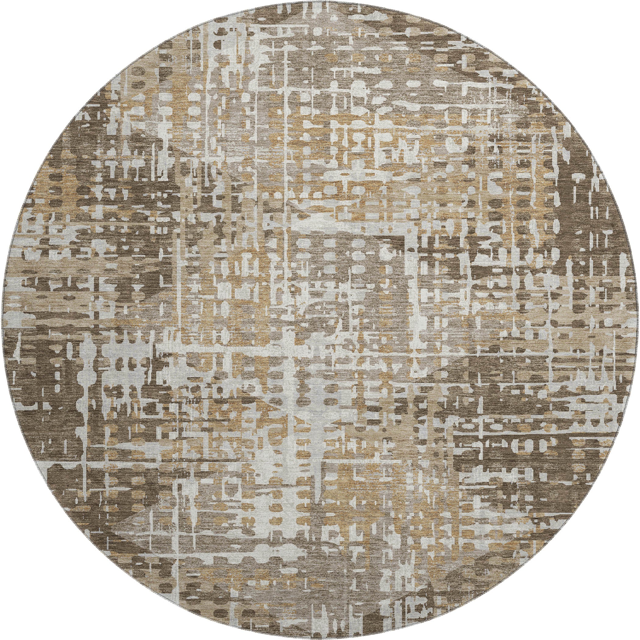 Jaipur Machine Washable Transitional Brown Rug 8' x 8' #shape_Round