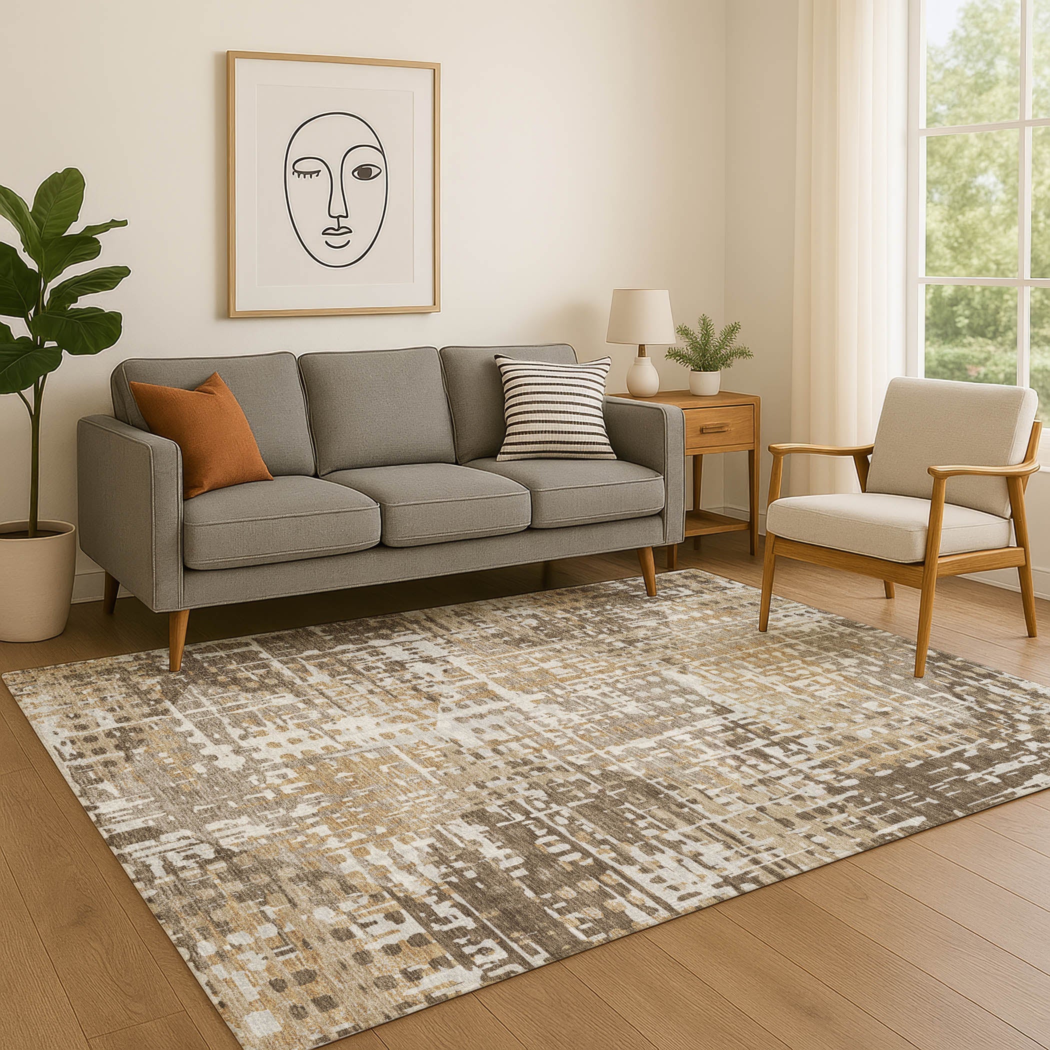 Jaipur Machine Washable Transitional Brown Rug 2'6" x 3'10" #shape_Rectangle