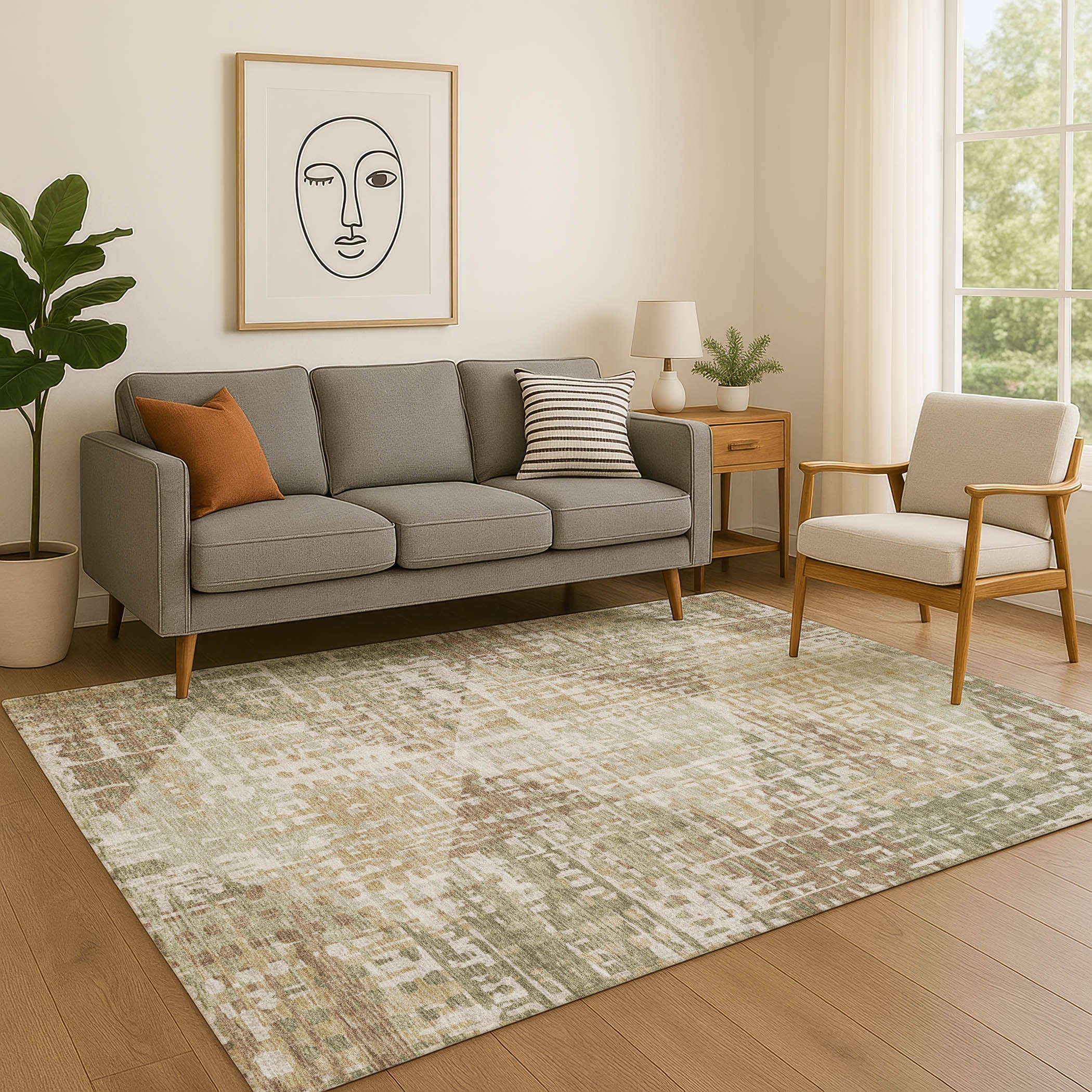 Jaipur Machine Washable Transitional Fern Green Rug 2'6" x 3'10" #shape_Rectangle
