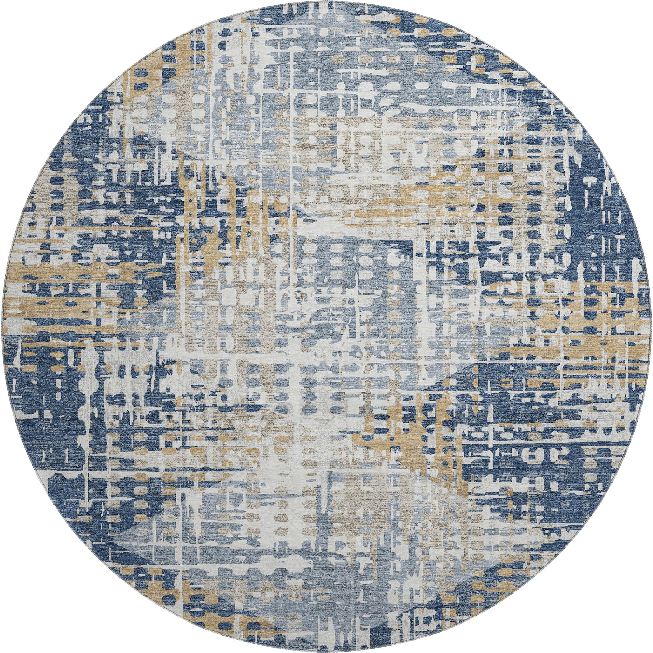 Jaipur Machine Washable Transitional Navy Blue Rug 8' x 8' #shape_Round