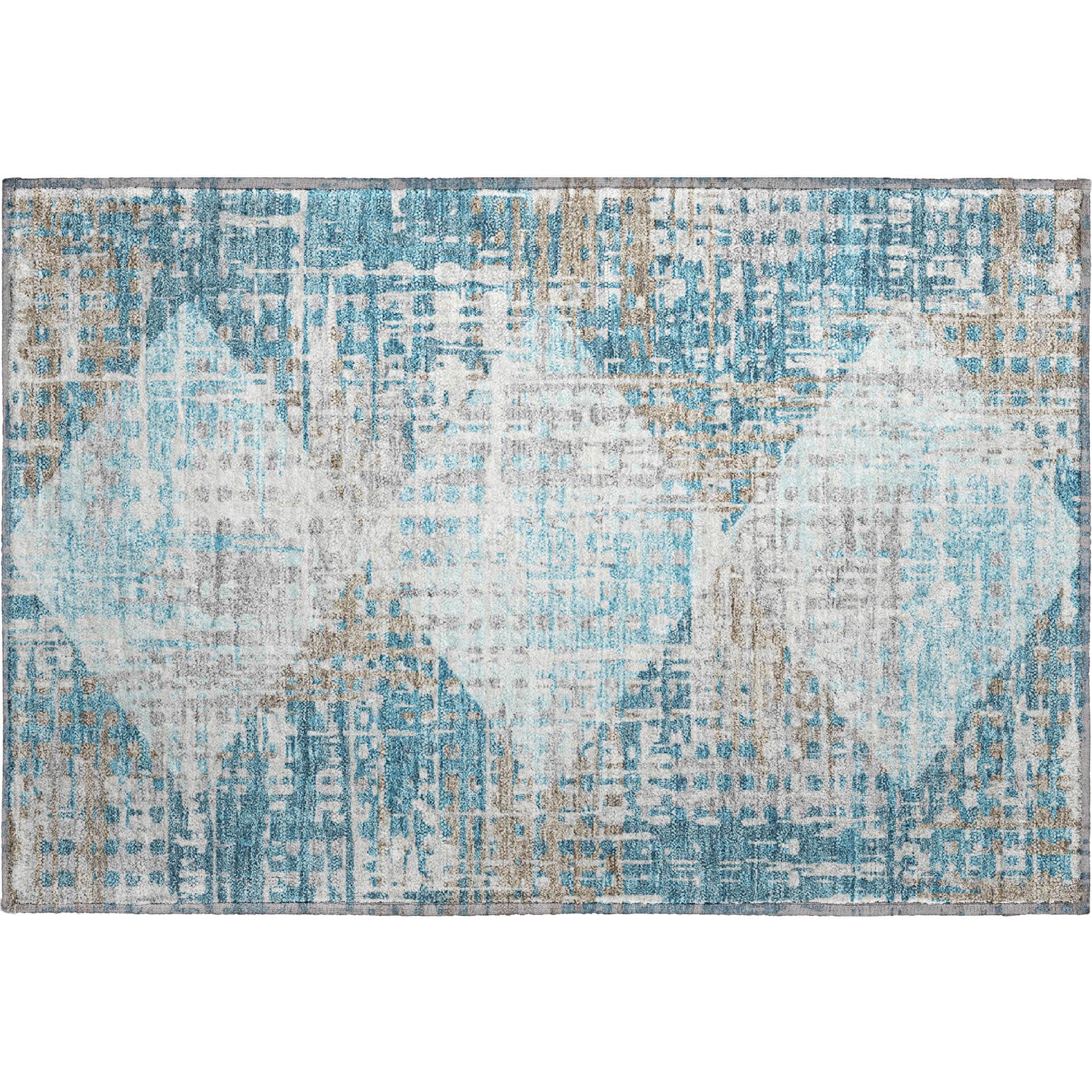 Jaipur Machine Washable Transitional Teal Rug 1'8" x 2'6" #shape_Rectangle