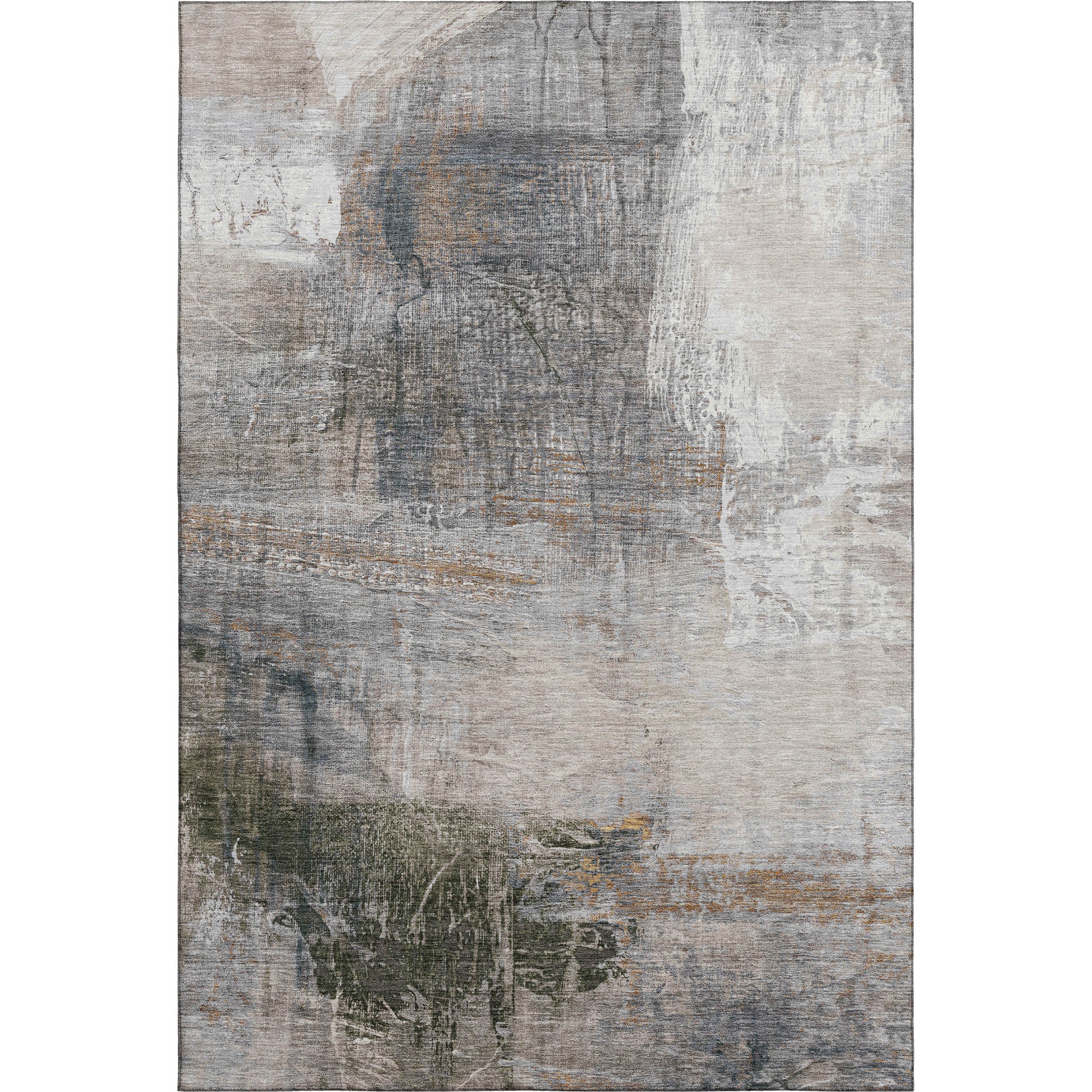 Luang Prabang Machine Washable Transitional Putty Ivory Rug 2'6" x 3'10" #shape_Rectangle