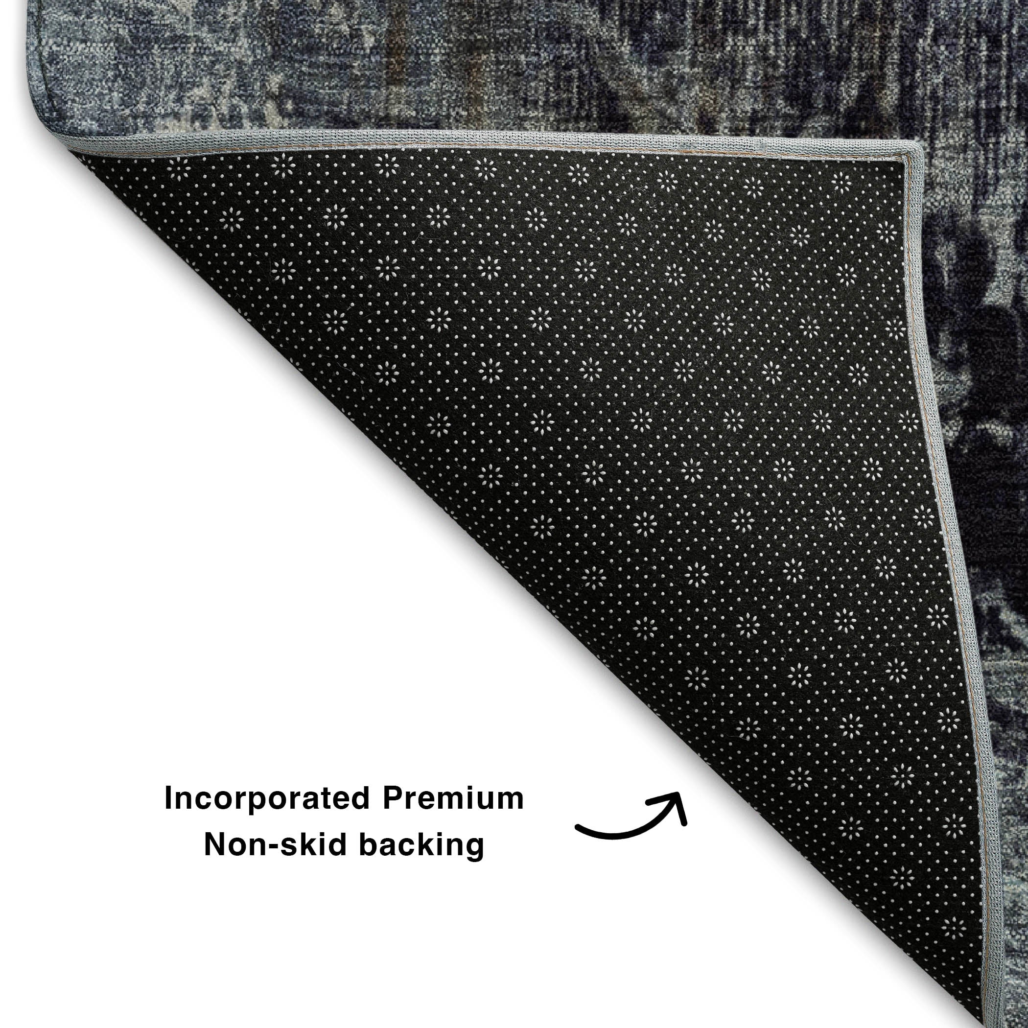 Luang Prabang Machine Washable Transitional Sky Blue Rug 1'8" x 2'6" #shape_Rectangle