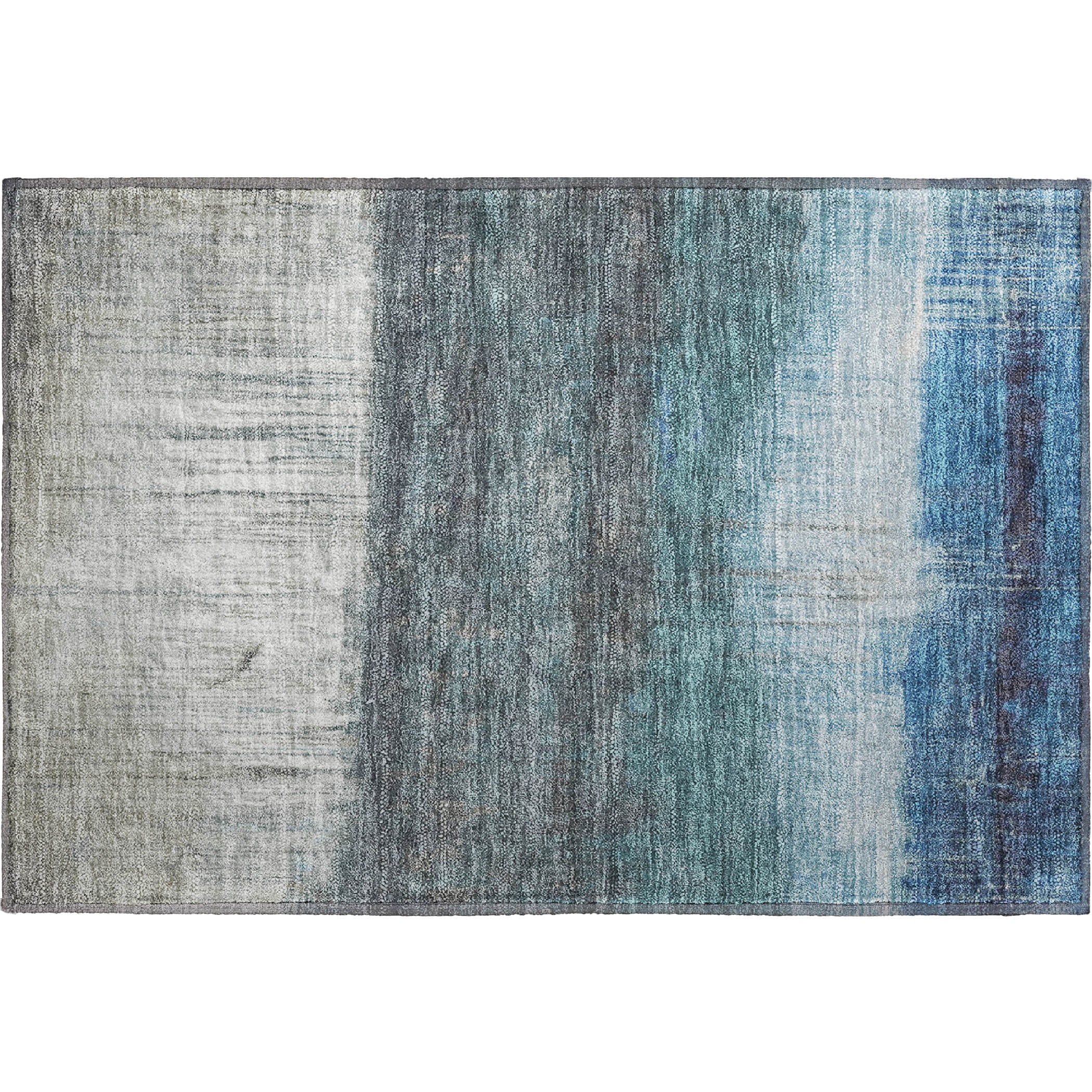 Hoi An Machine Washable Transitional Blue Rug 1'8" x 2'6" #shape_Rectangle