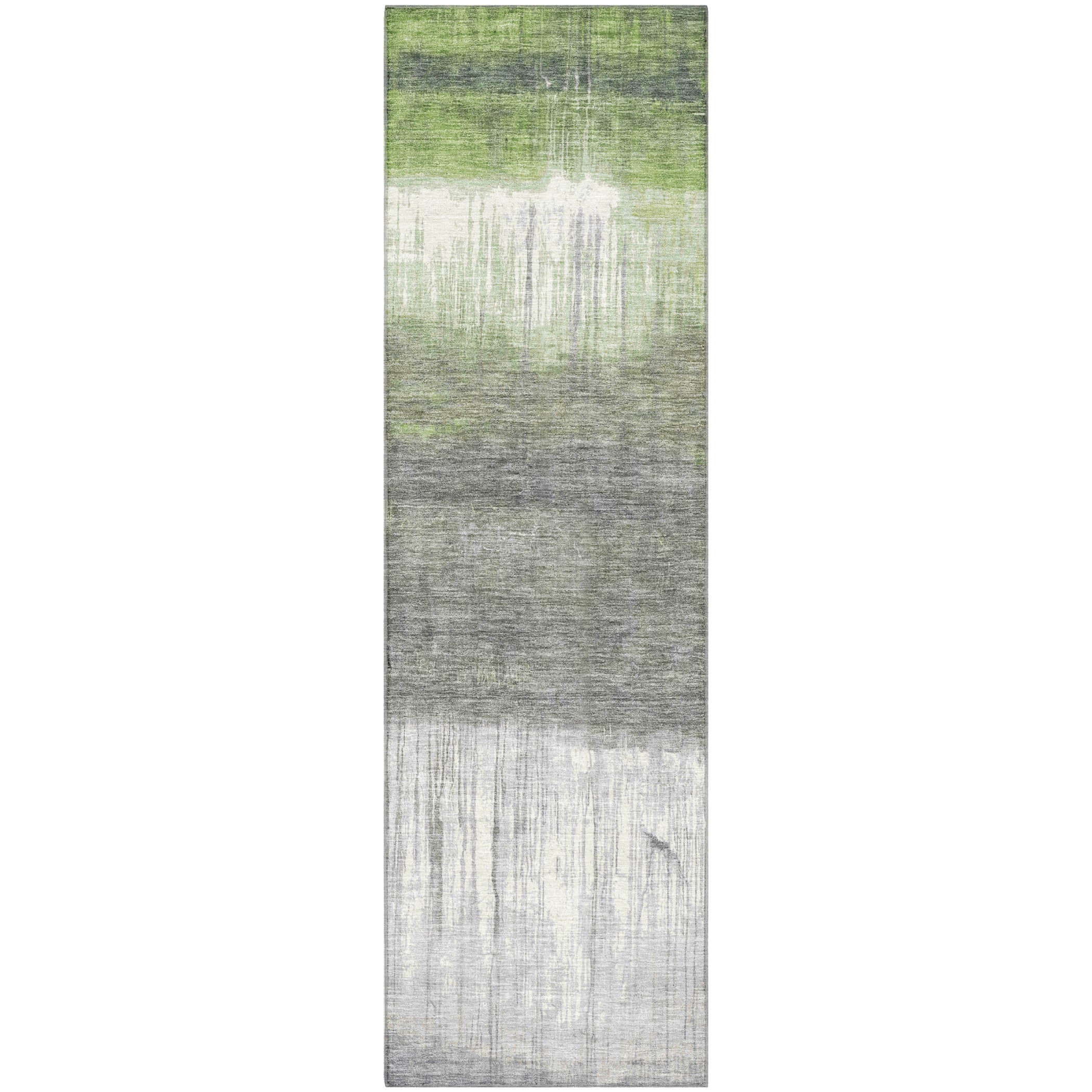 Hoi An Machine Washable Transitional Fern Green Rug 2'3" x 7'6" #shape_Runner