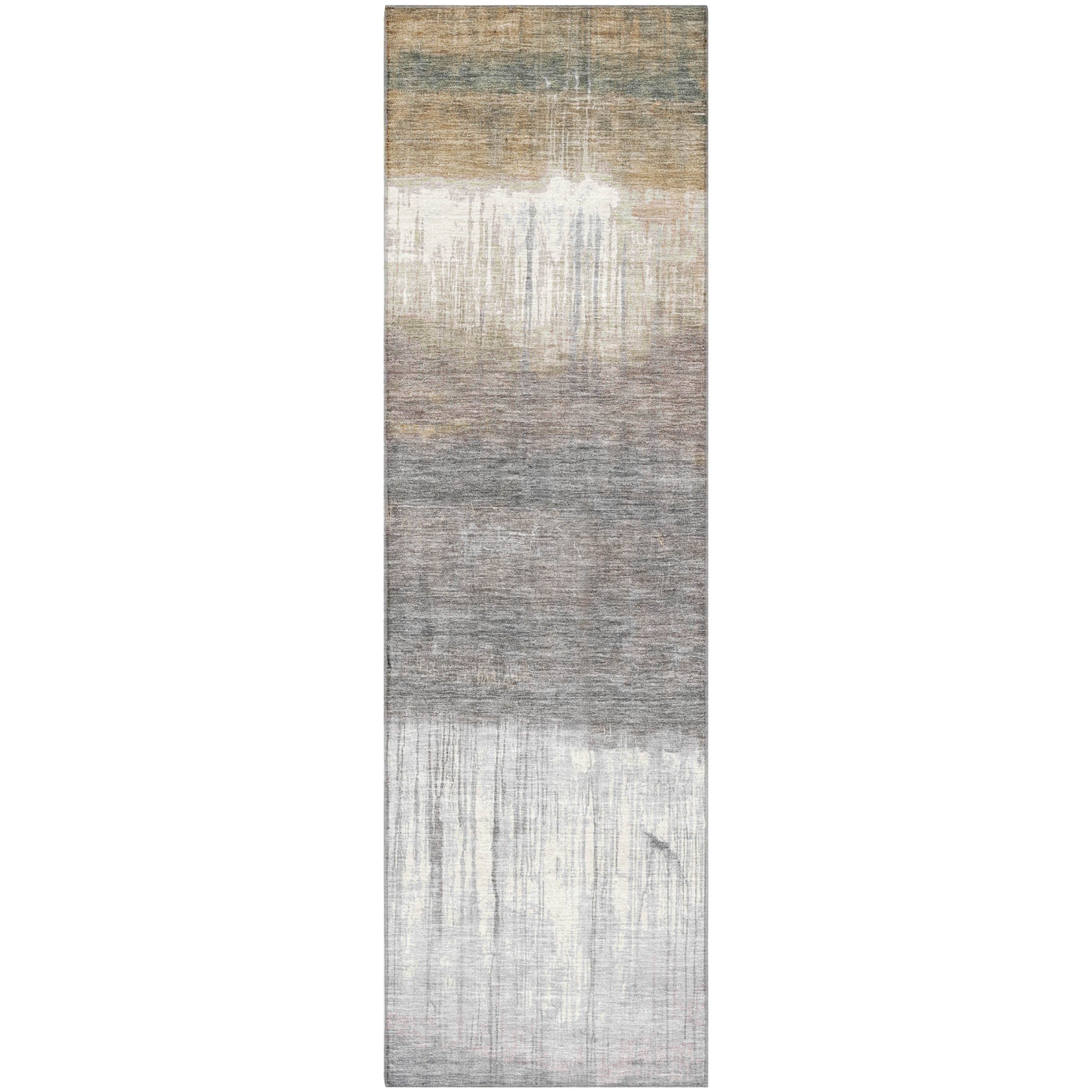 Hoi An Machine Washable Transitional Taupe Brown Rug 2'3" x 7'6" #shape_Runner