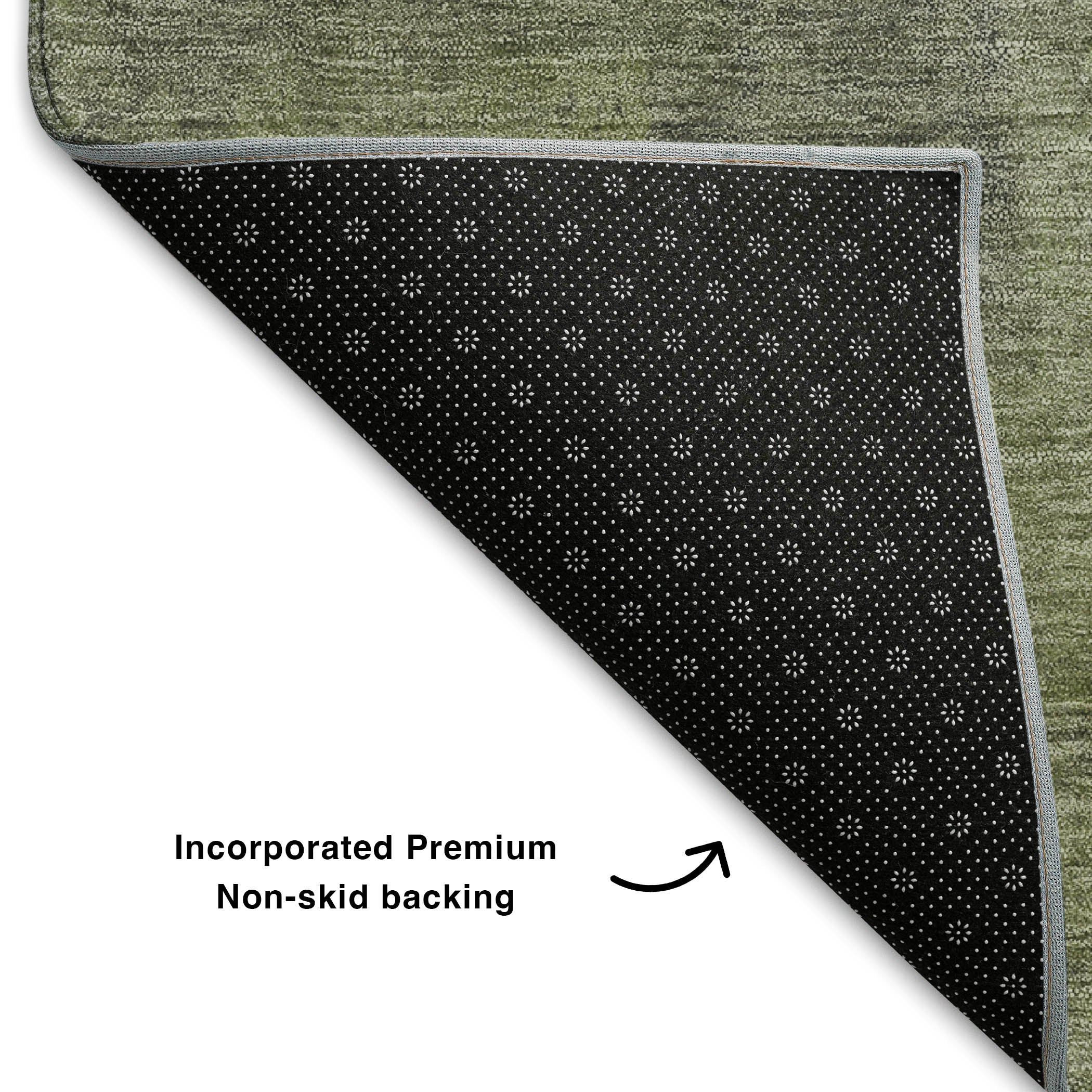 Rome Machine Washable Transitional Fern Green Rug 1'8" x 2'6" #shape_Rectangle