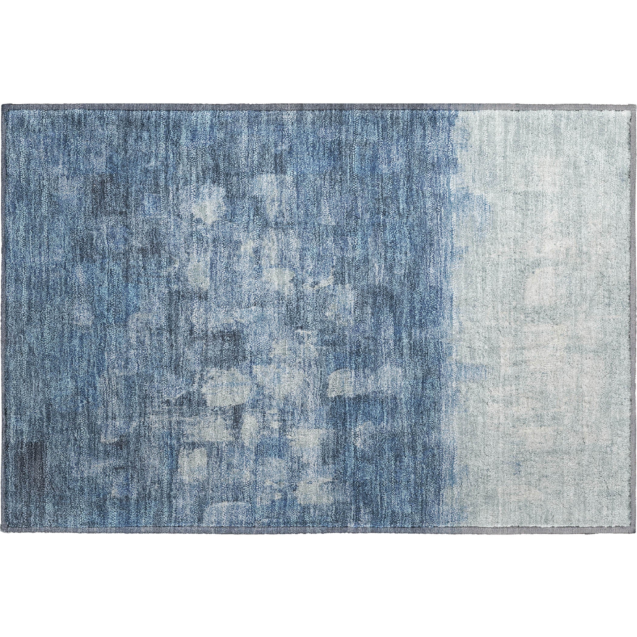 Rome Machine Washable Transitional Navy Blue Rug 1'8" x 2'6" #shape_Rectangle