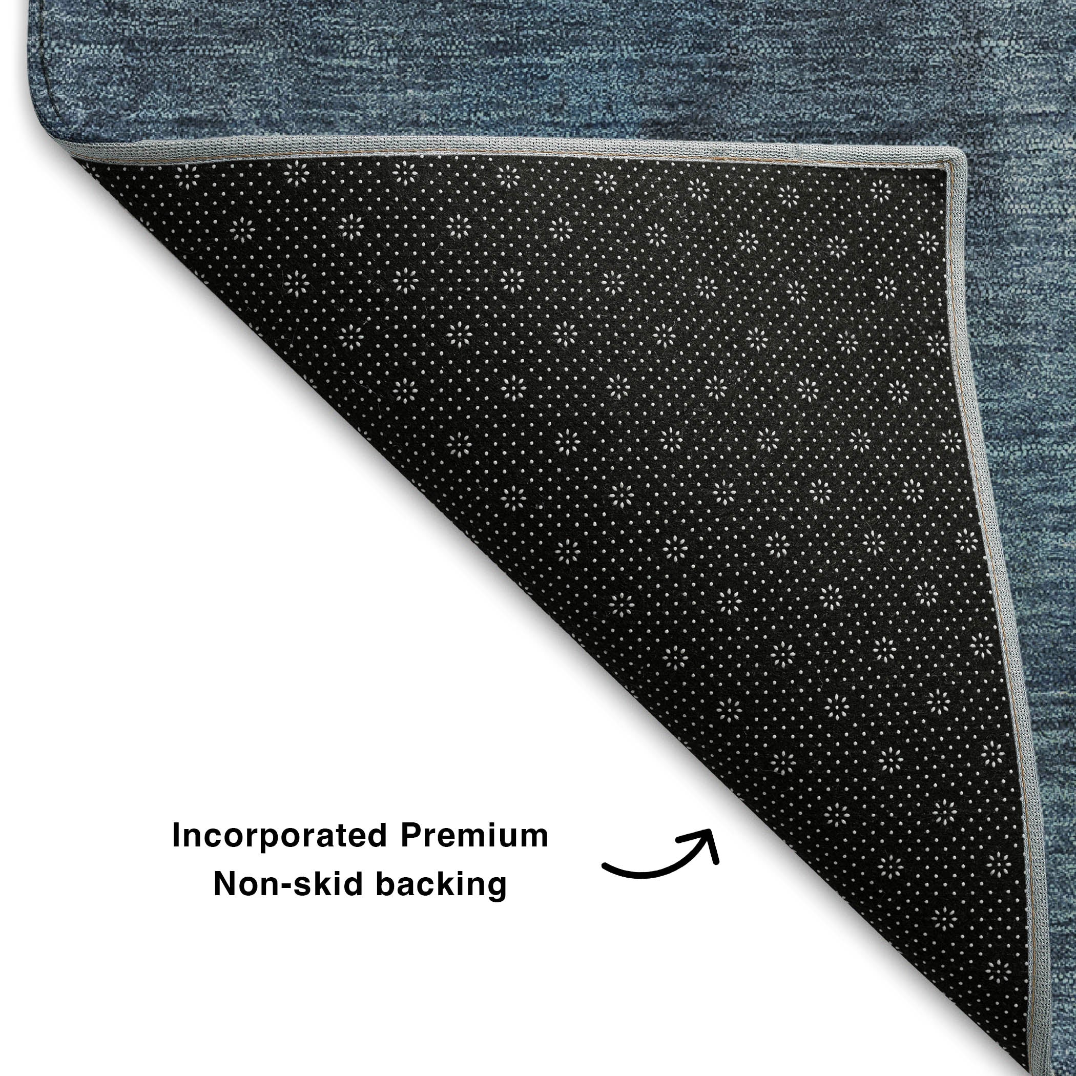 Rome Machine Washable Transitional Navy Blue Rug 1'8" x 2'6" #shape_Rectangle