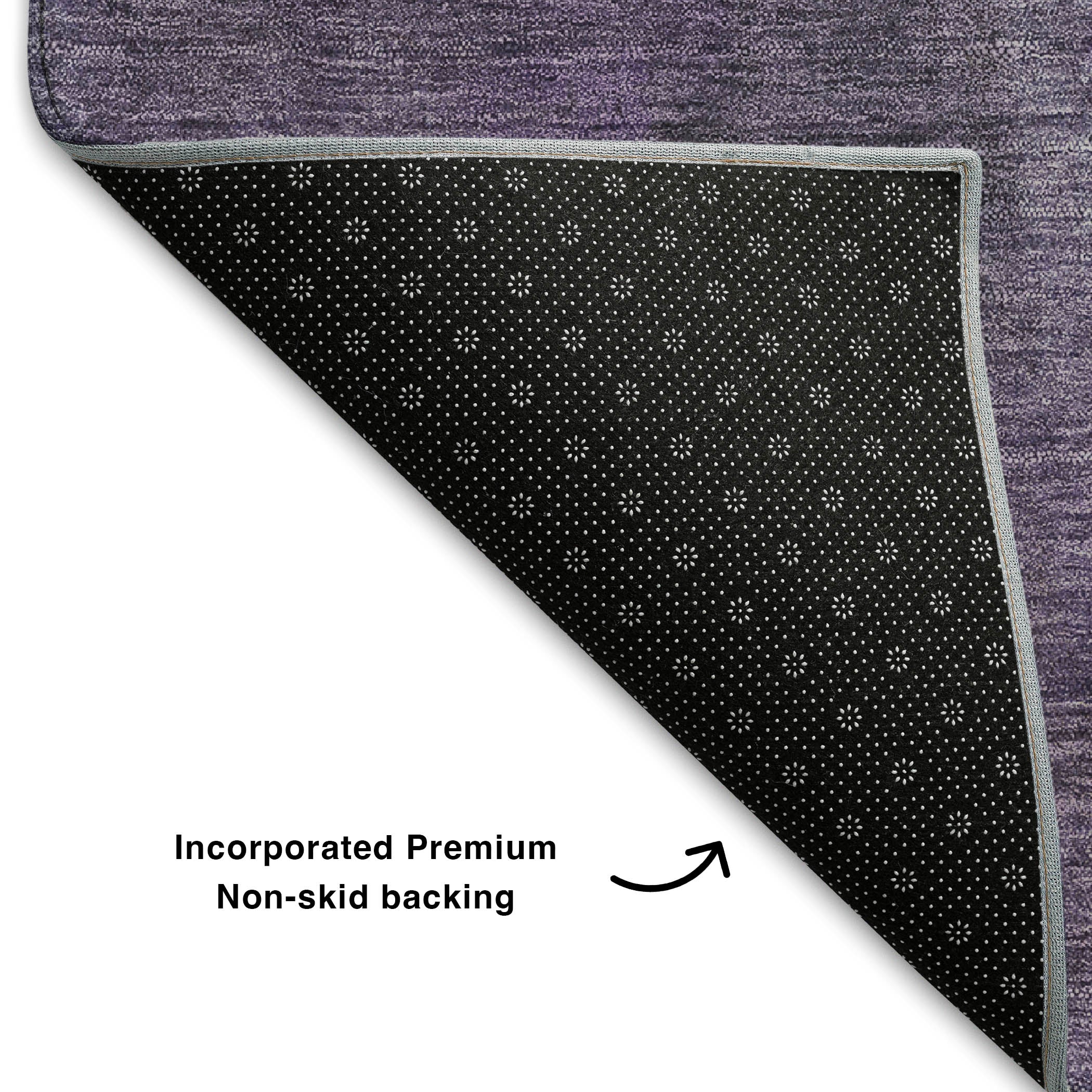 Rome Machine Washable Transitional Purple Rug 1'8" x 2'6" #shape_Rectangle