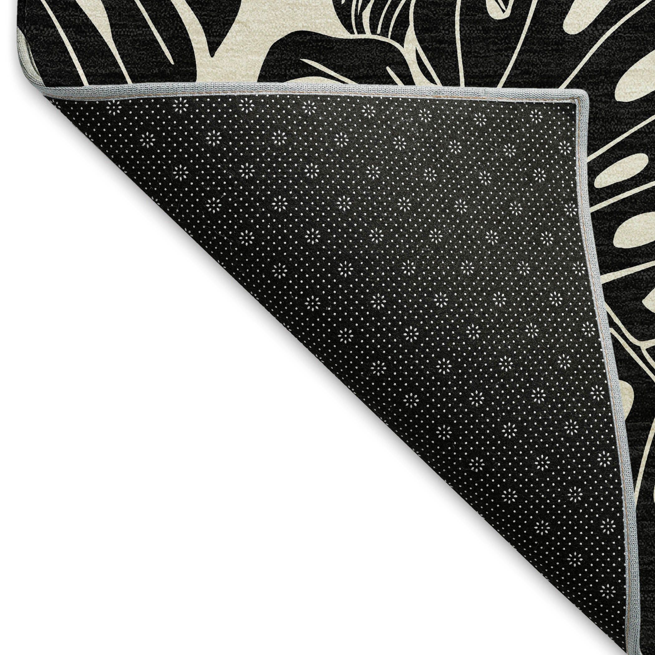 Cartagena Machine Washable Tropical Midnight Black Rug 1'8" x 2'6" #shape_Rectangle