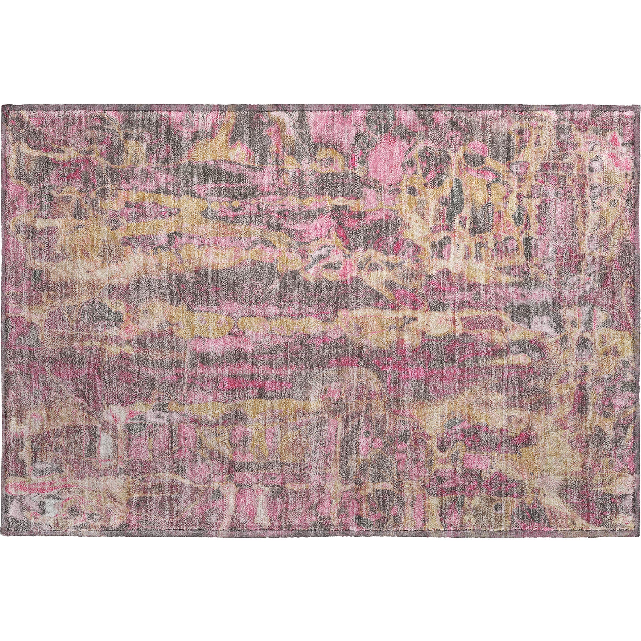 Luang Prabang Machine Washable Transitional Blush Pink Rug 1'8" x 2'6" #shape_Rectangle