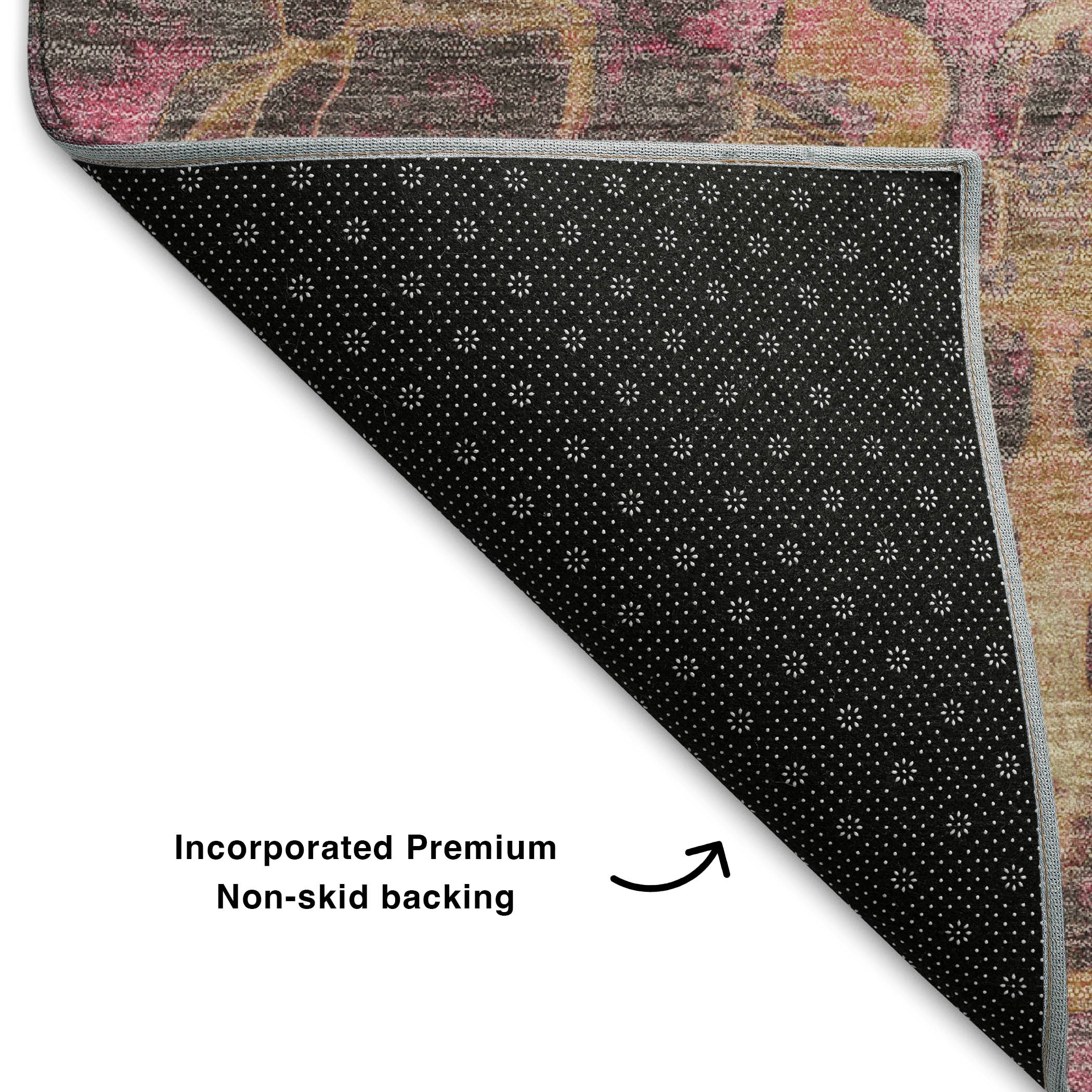 Luang Prabang Machine Washable Transitional Blush Pink Rug 1'8" x 2'6" #shape_Rectangle